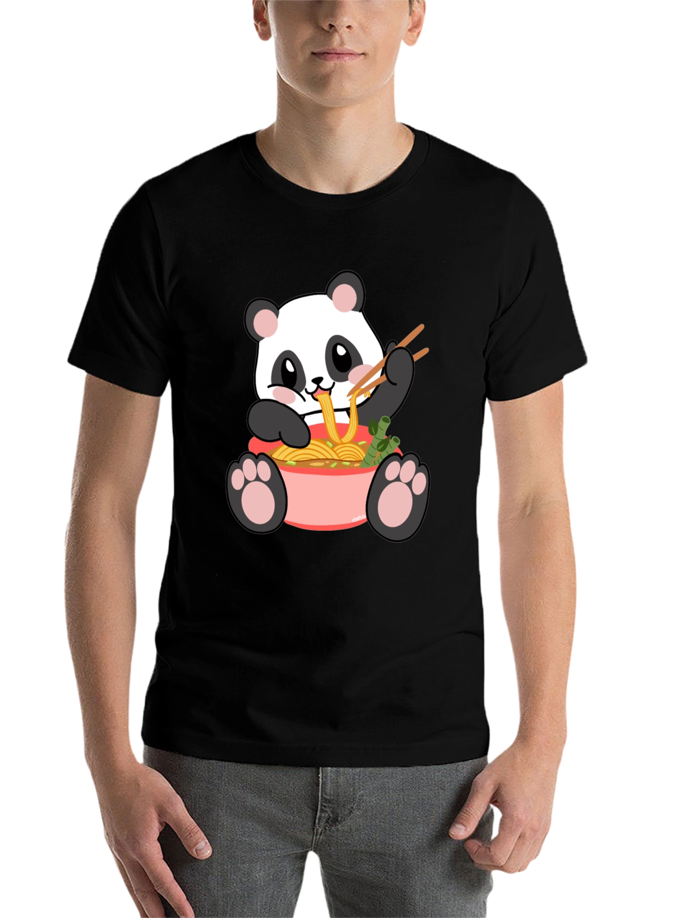 Black Panda Ramen Graphic Tee - Kawaii Comfort view 7