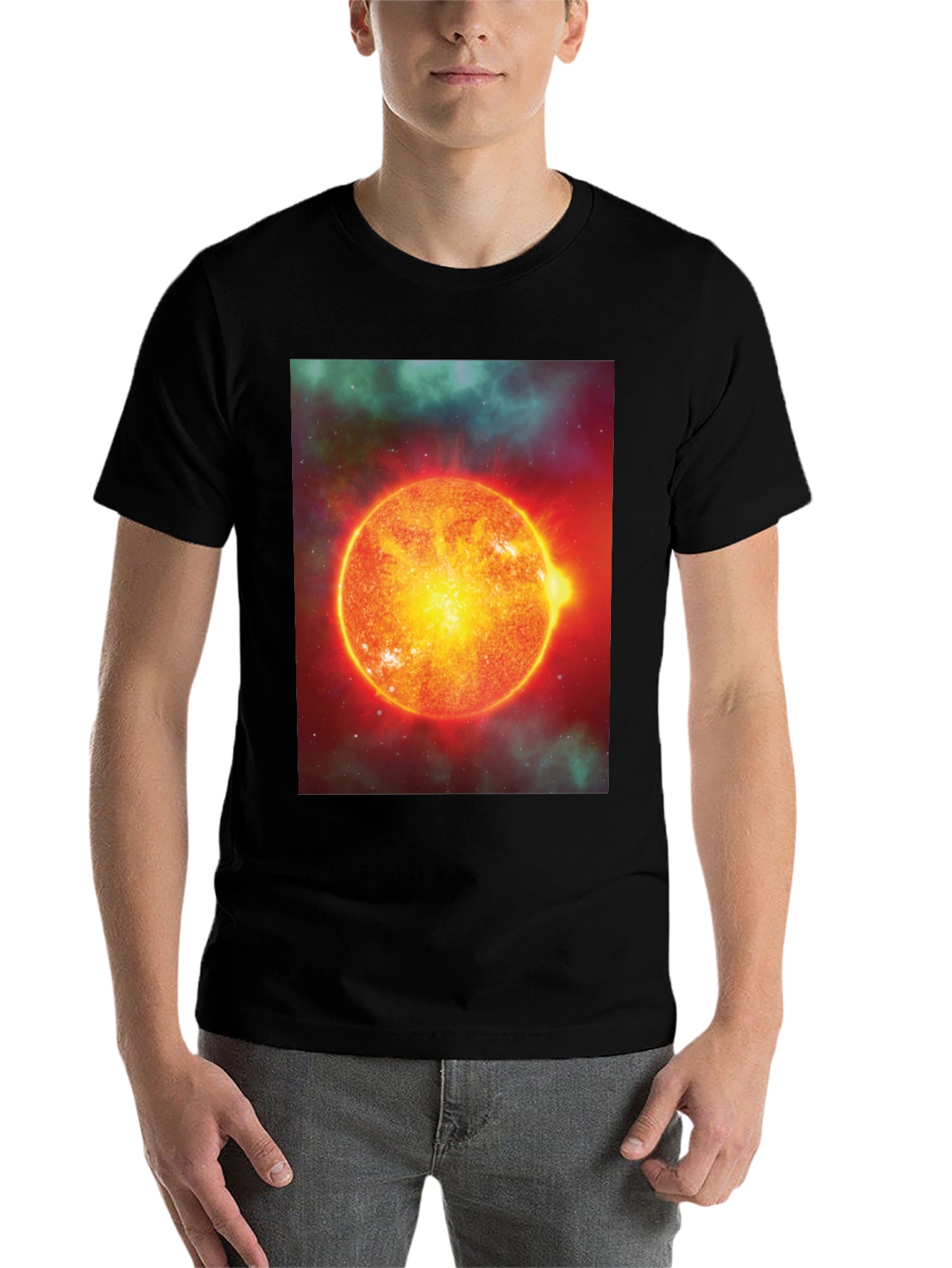 Black Solar System T-Shirt - Black Cotton Blend view 7