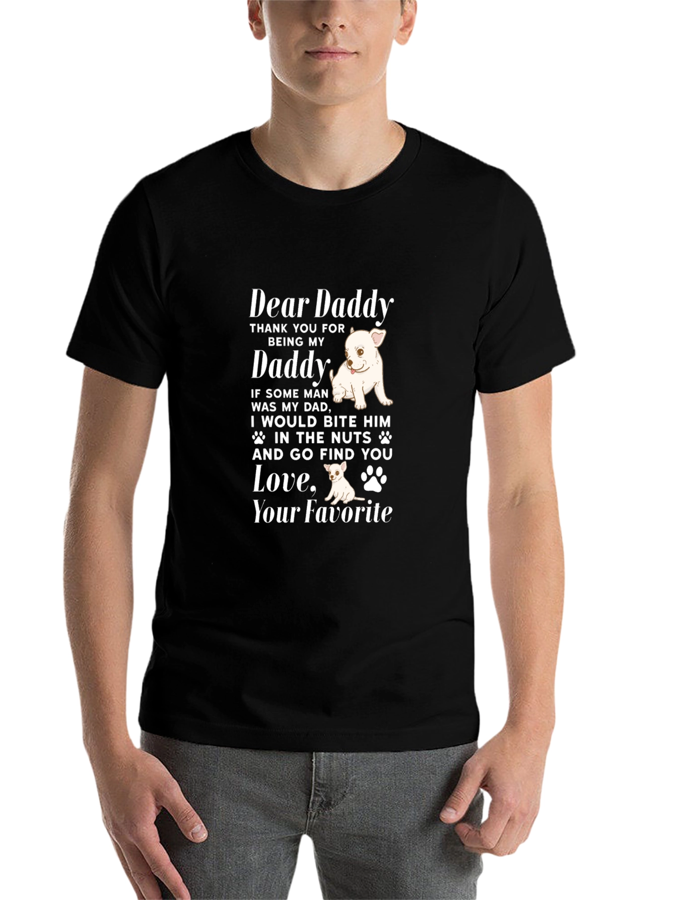 Black Dear Daddy Dog Lover Graphic Tee view 7