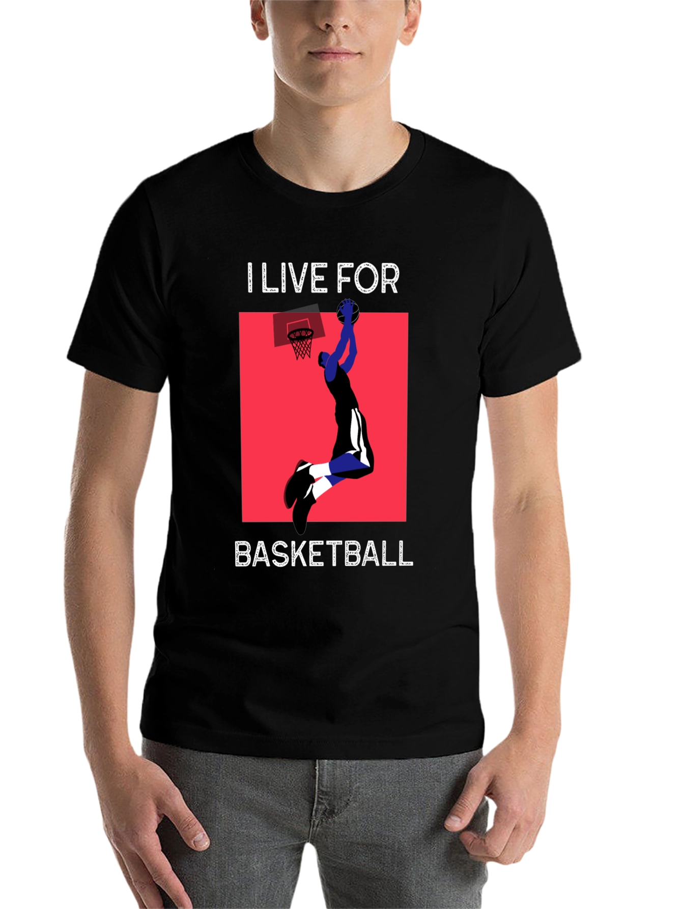 Black I Live For Basketball Black Graphic Tee view 7