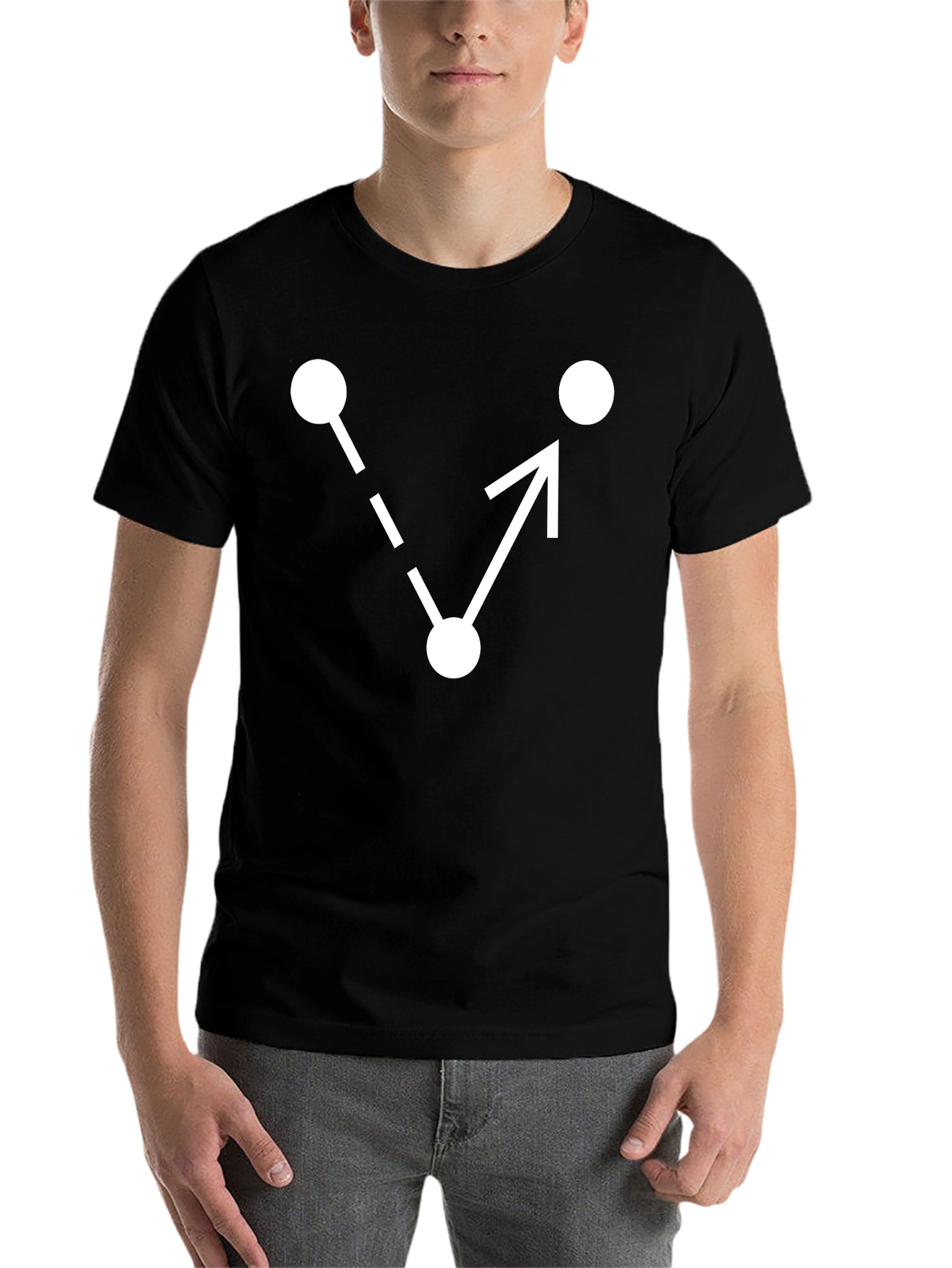 Black Geometric Arrow T-Shirt - Minimalist Design view 7