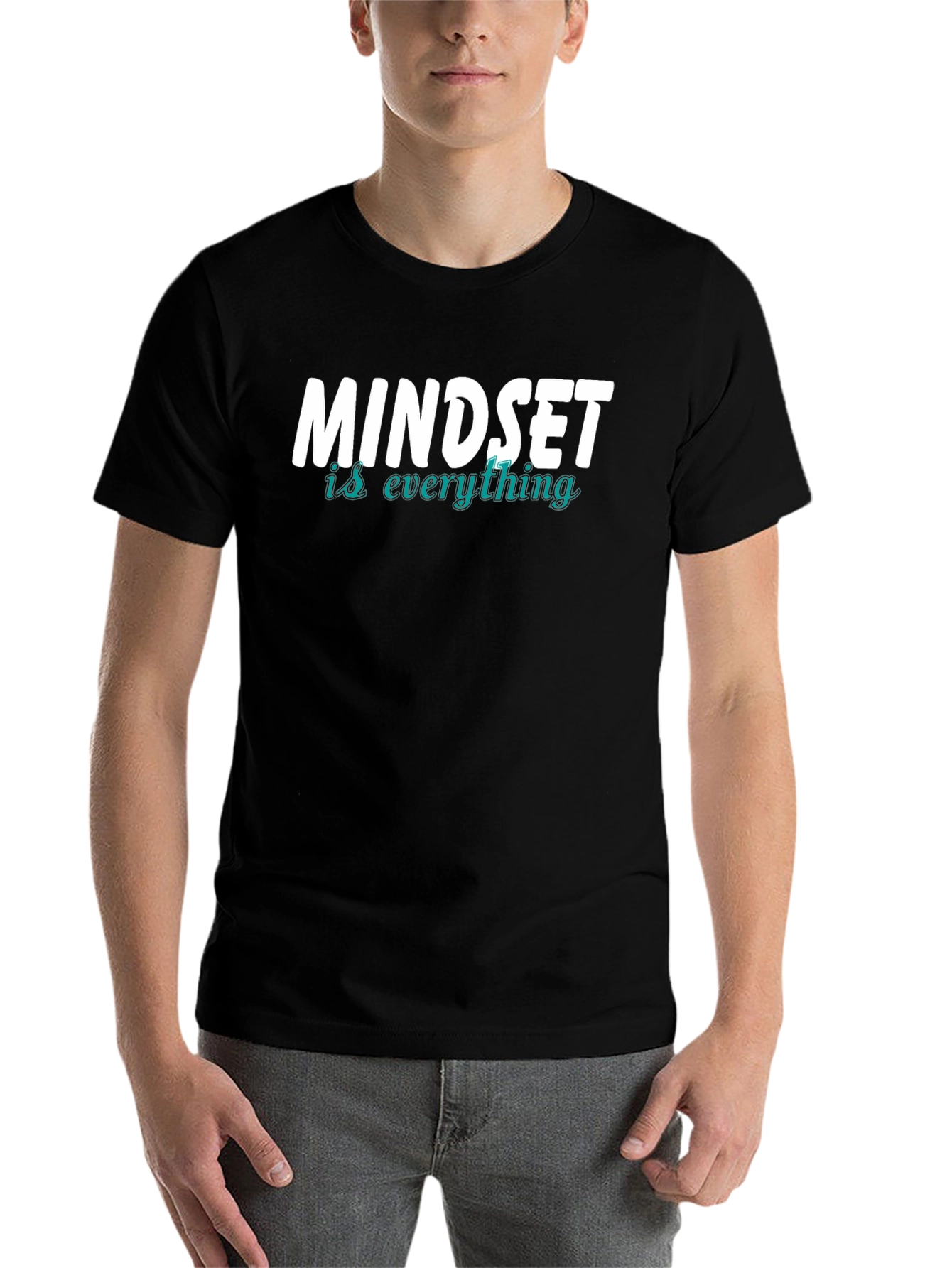 Black Mindset is Everything Men's Black T-Shirt view 7