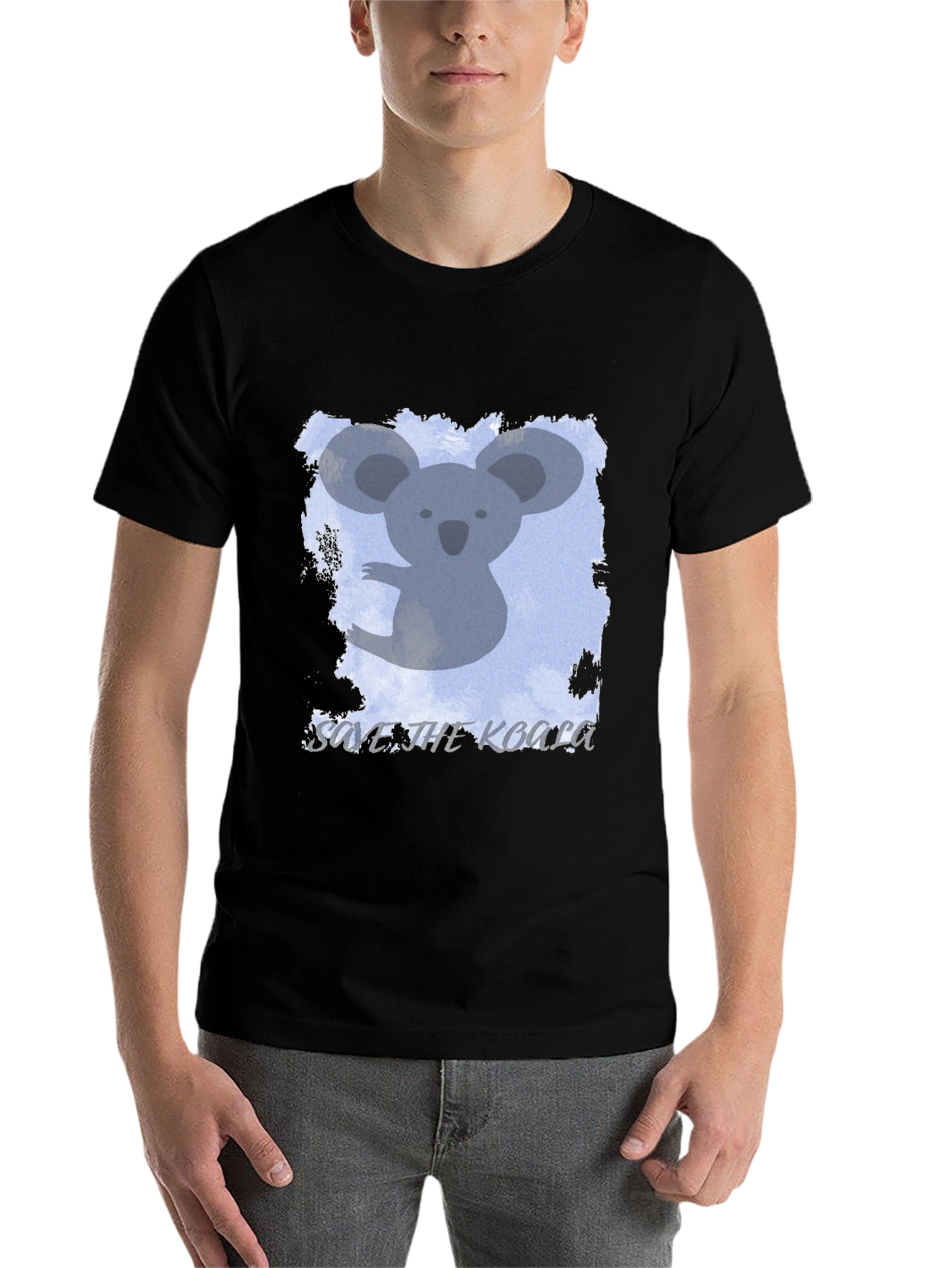 Black Save the Koala Graphic Tee - Black Crew Neck T-Shirt view 7