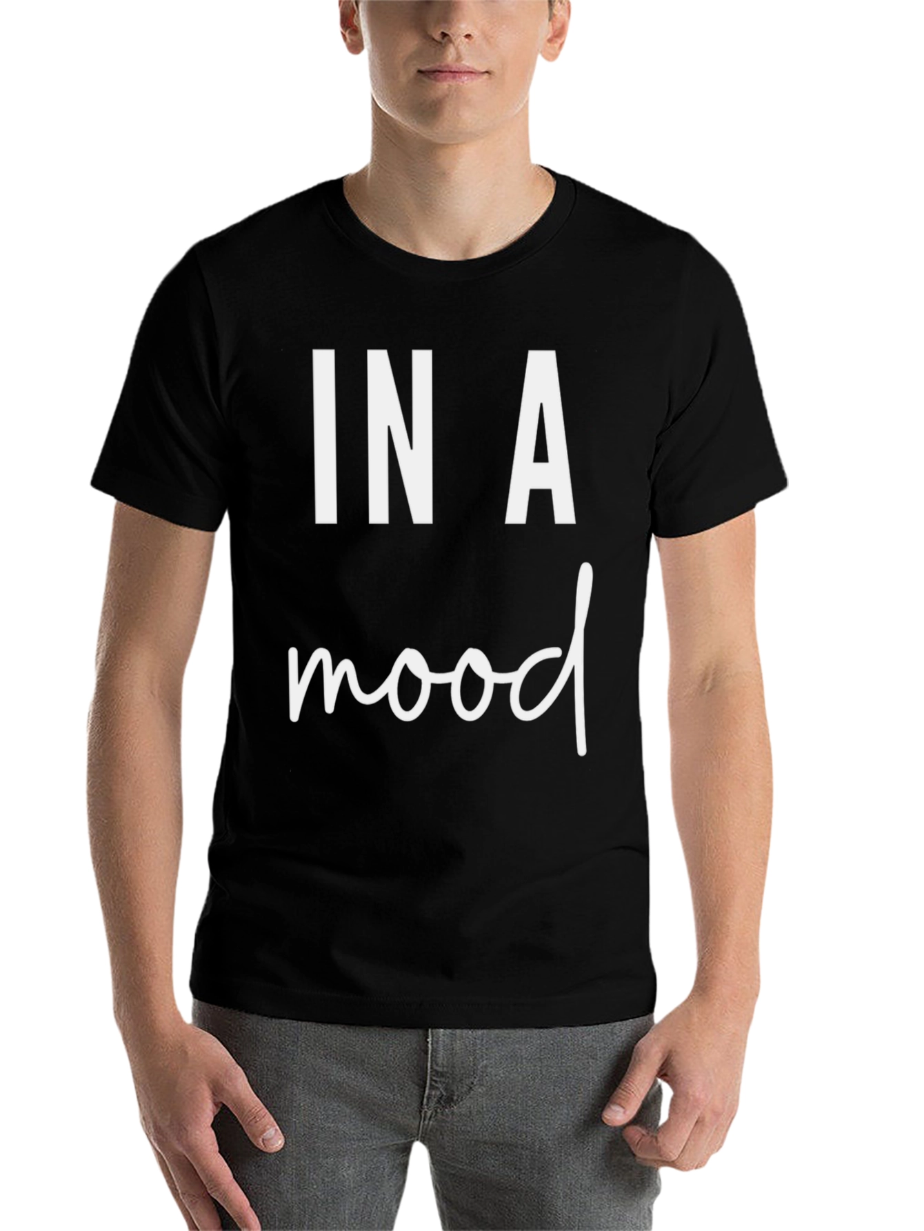 Black In a Mood Graphic Tee - Soft Cotton Blend T-Shirt view 7
