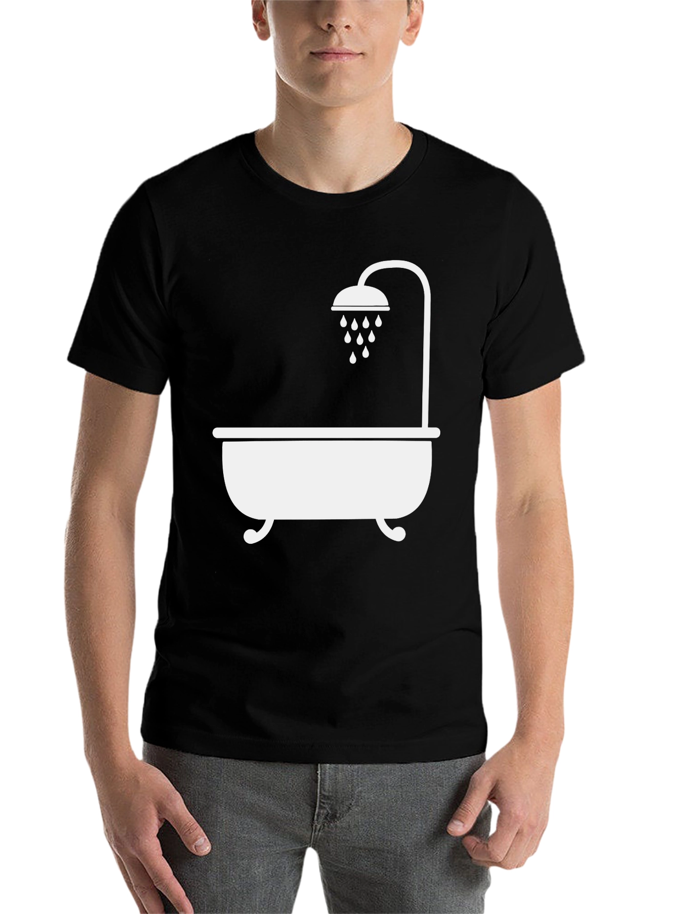 Bathtub & Shower Graphic Tee - Unique Bathroom Humor Shirt - 7