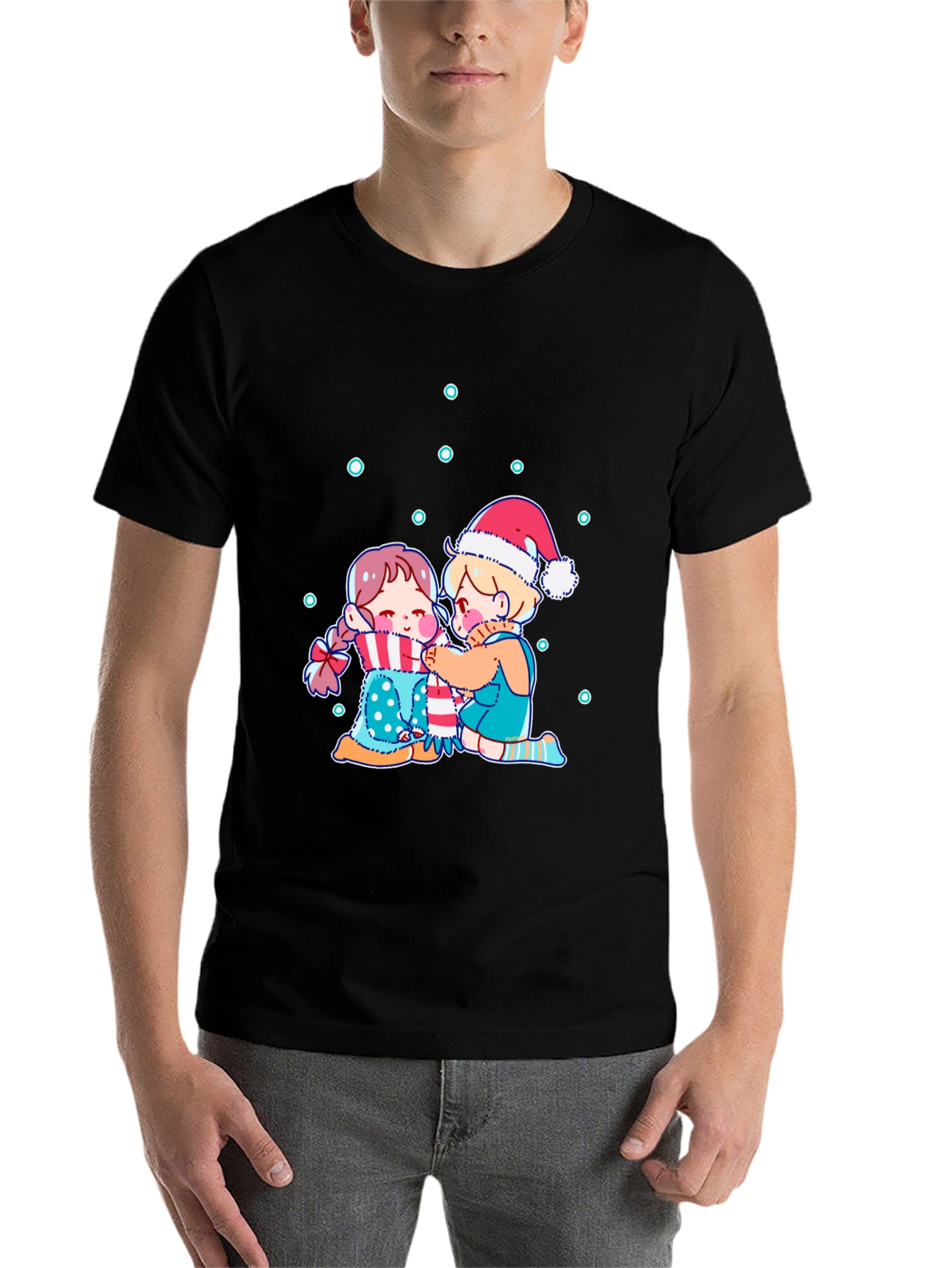 Black Festive Friends Graphic Tee view 7