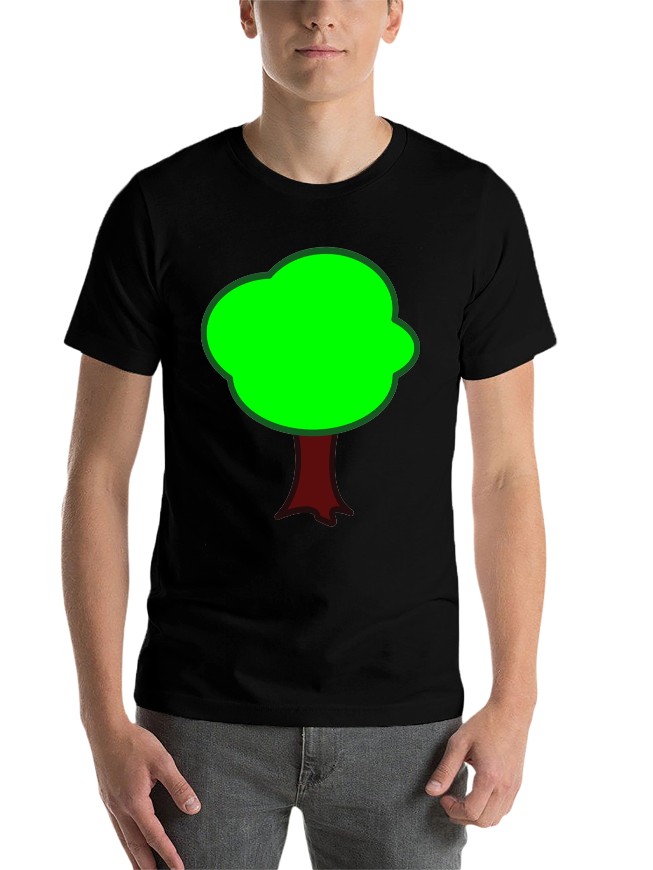 Black Fun Tree Graphic Tee - Black Cotton T-Shirt view 7