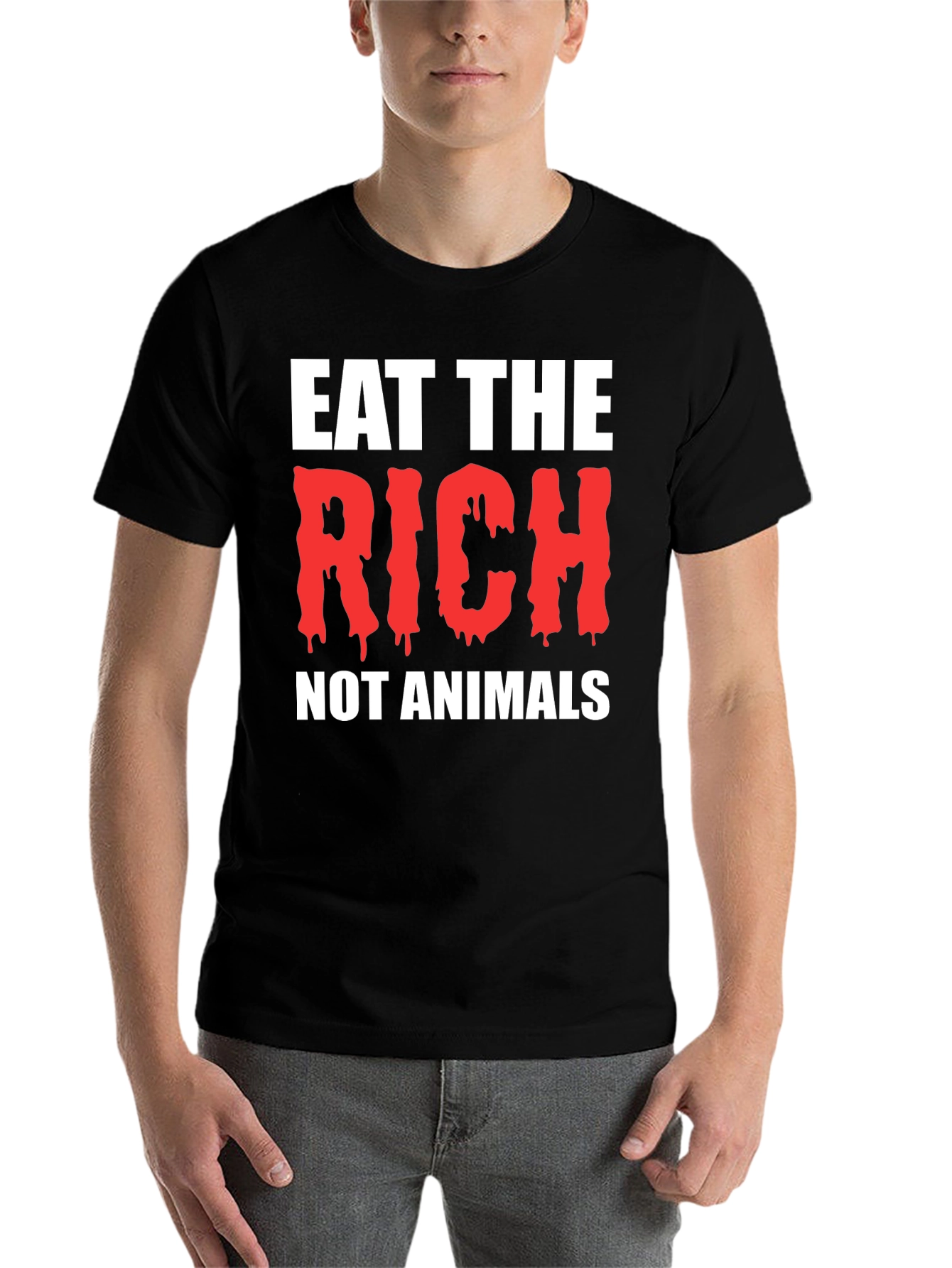 Black Eat The Rich Black T-Shirt view 7