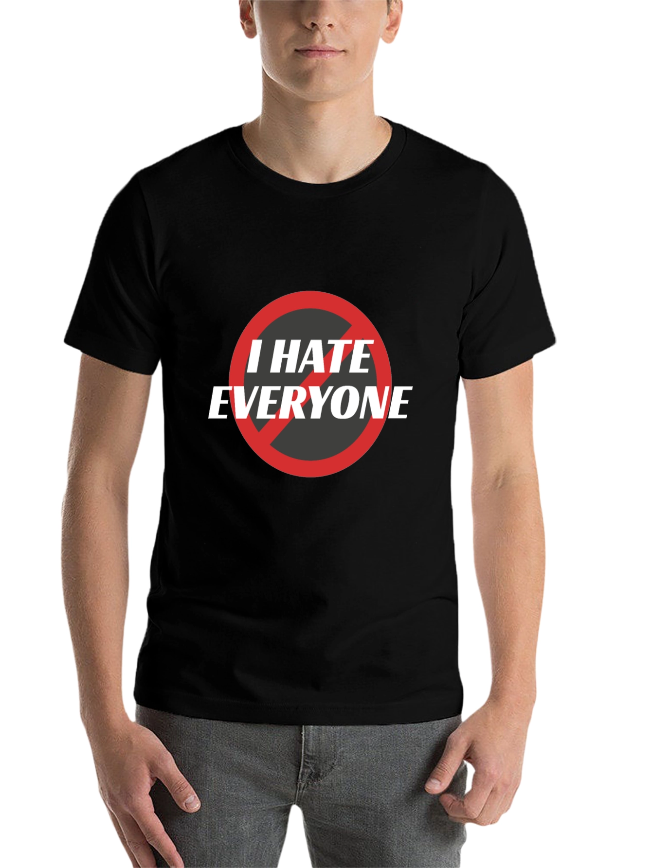 Black I Hate Everyone Graphic Tee - Unisex Black T-Shirt view 7