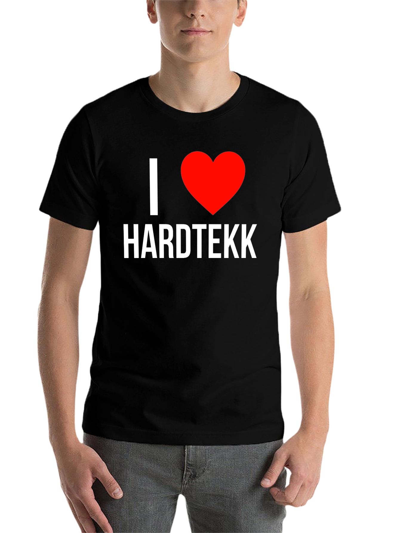 Black I Heart Hardtekk Black T-Shirt - Music Lover Tee view 7