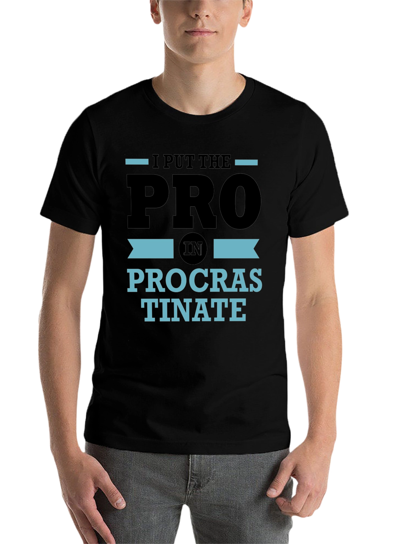 Black Procrastinate T-Shirt - Funny Graphic Tee view 7