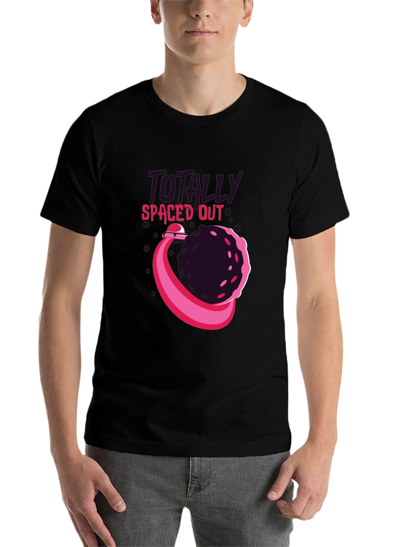 Black Totally Spaced Out T-Shirt - Unique Graphic Tee view 7