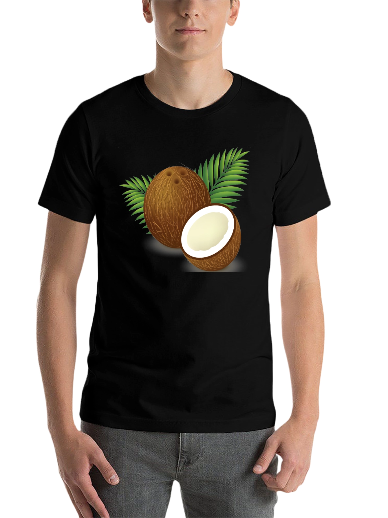 Black Coconut Graphic Tee - Tropical Summer Vibes view 7