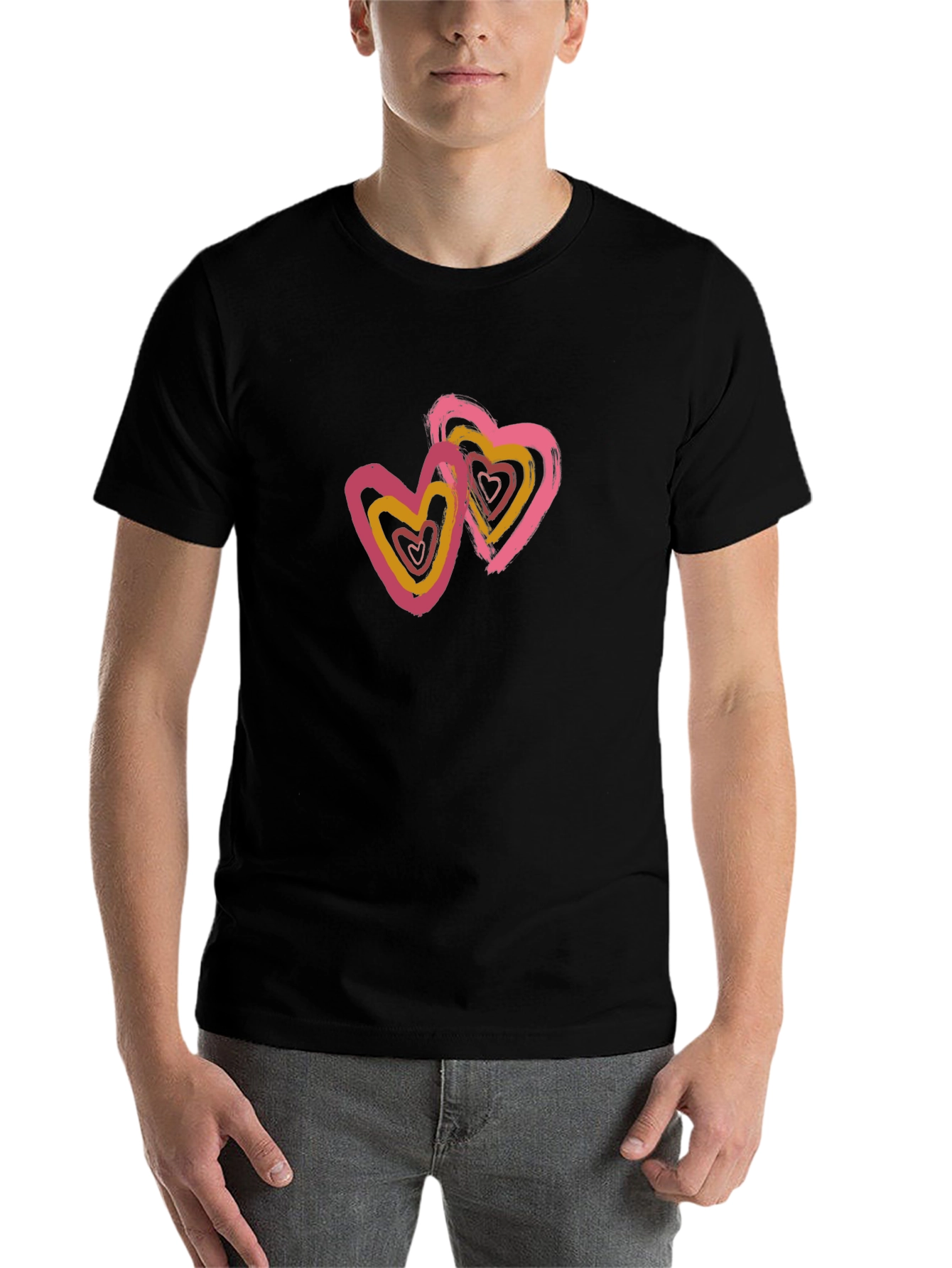 Black Black T-Shirt with Heart Graphic view 7