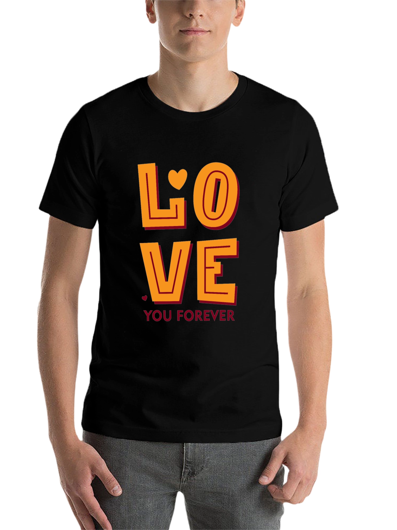 Black Love You Forever Graphic Tee - Black view 7