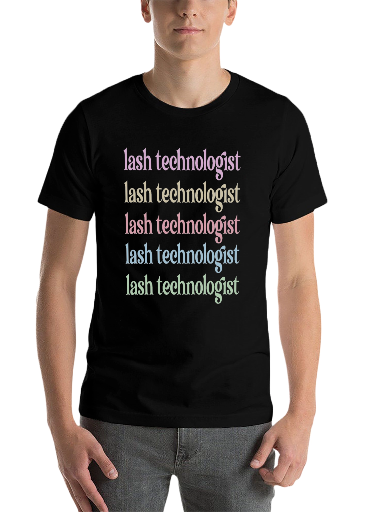Black Lash Technologist Colorful T-Shirt view 7