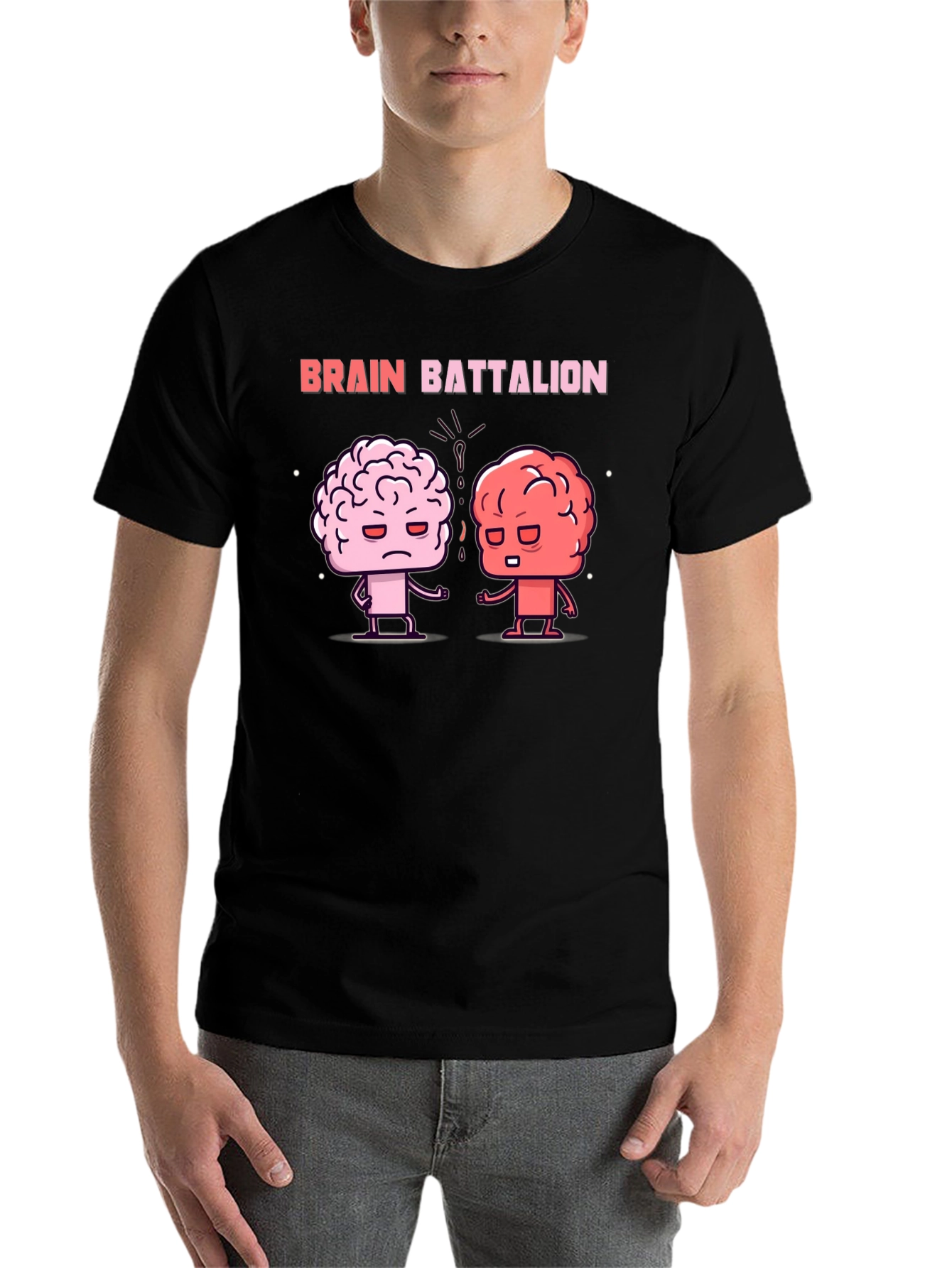 Black Brain Battalion Graphic Tee - Black Cotton T-Shirt view 7