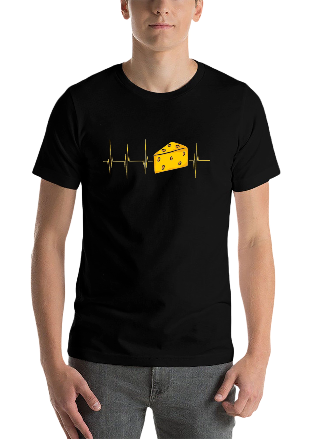 Black Cheese Heartbeat T-Shirt view 7
