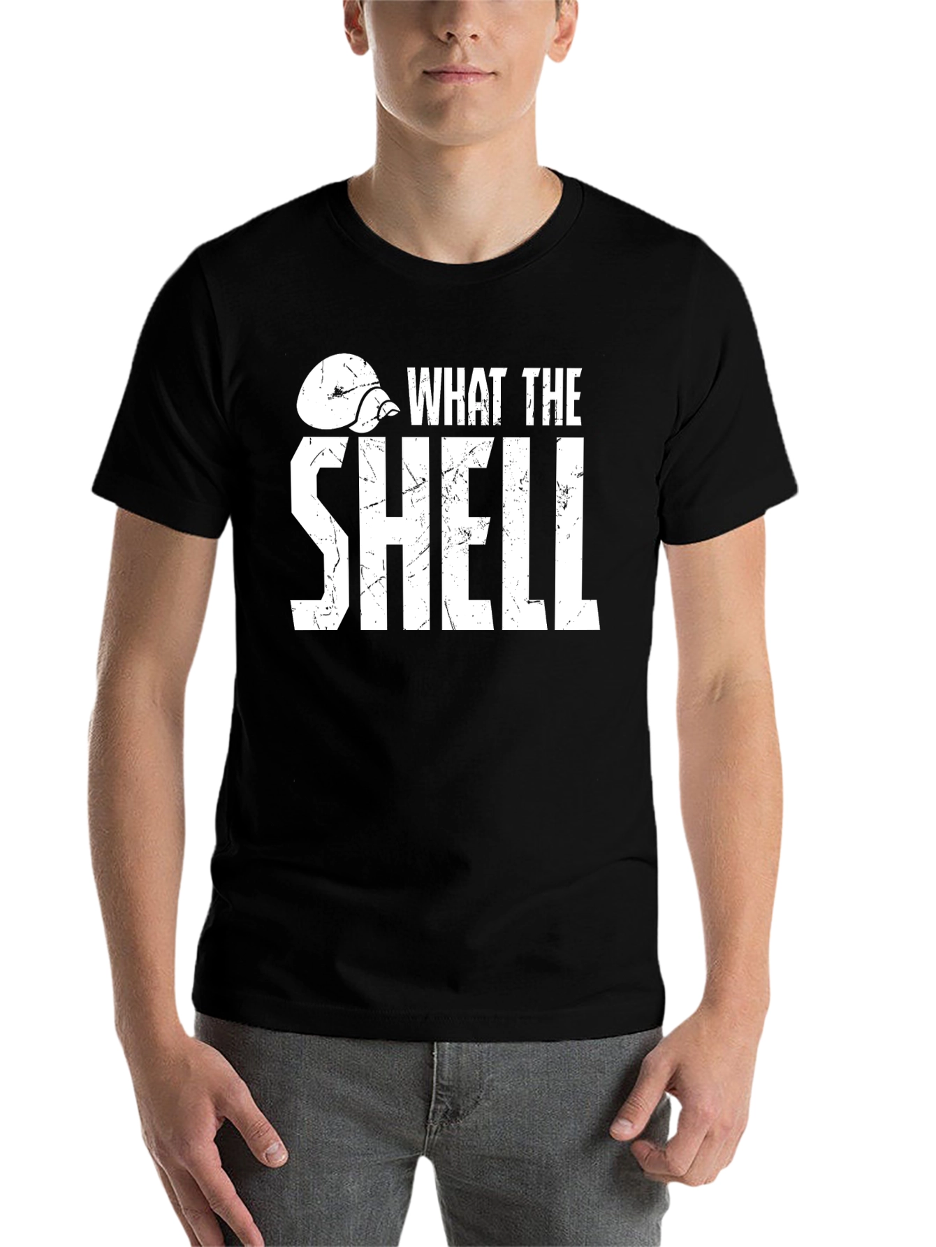 Black What the Shell Graphic T-Shirt - Funny Novelty Tee view 7