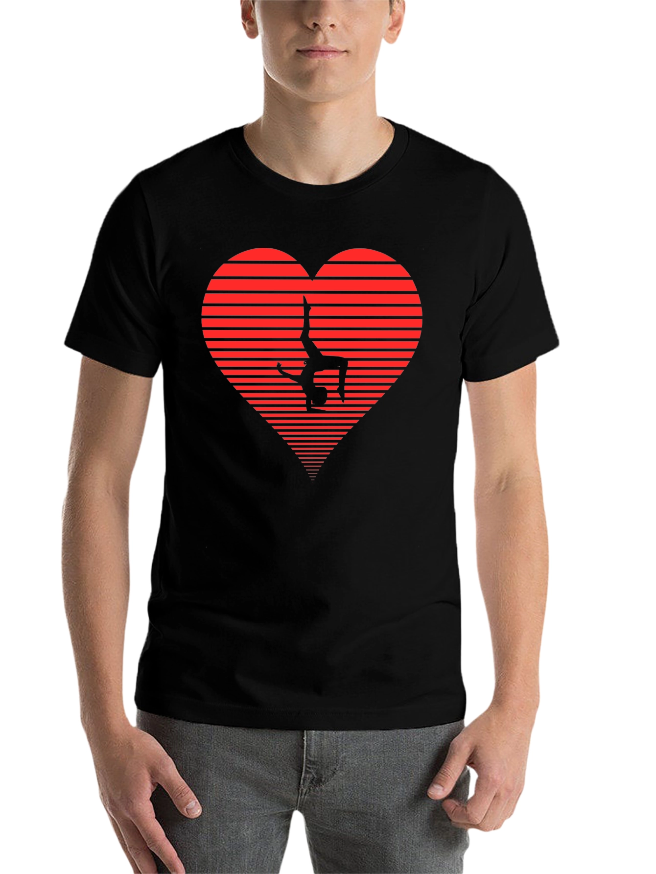 Black Gymnast Heart Graphic Tee - Black view 7
