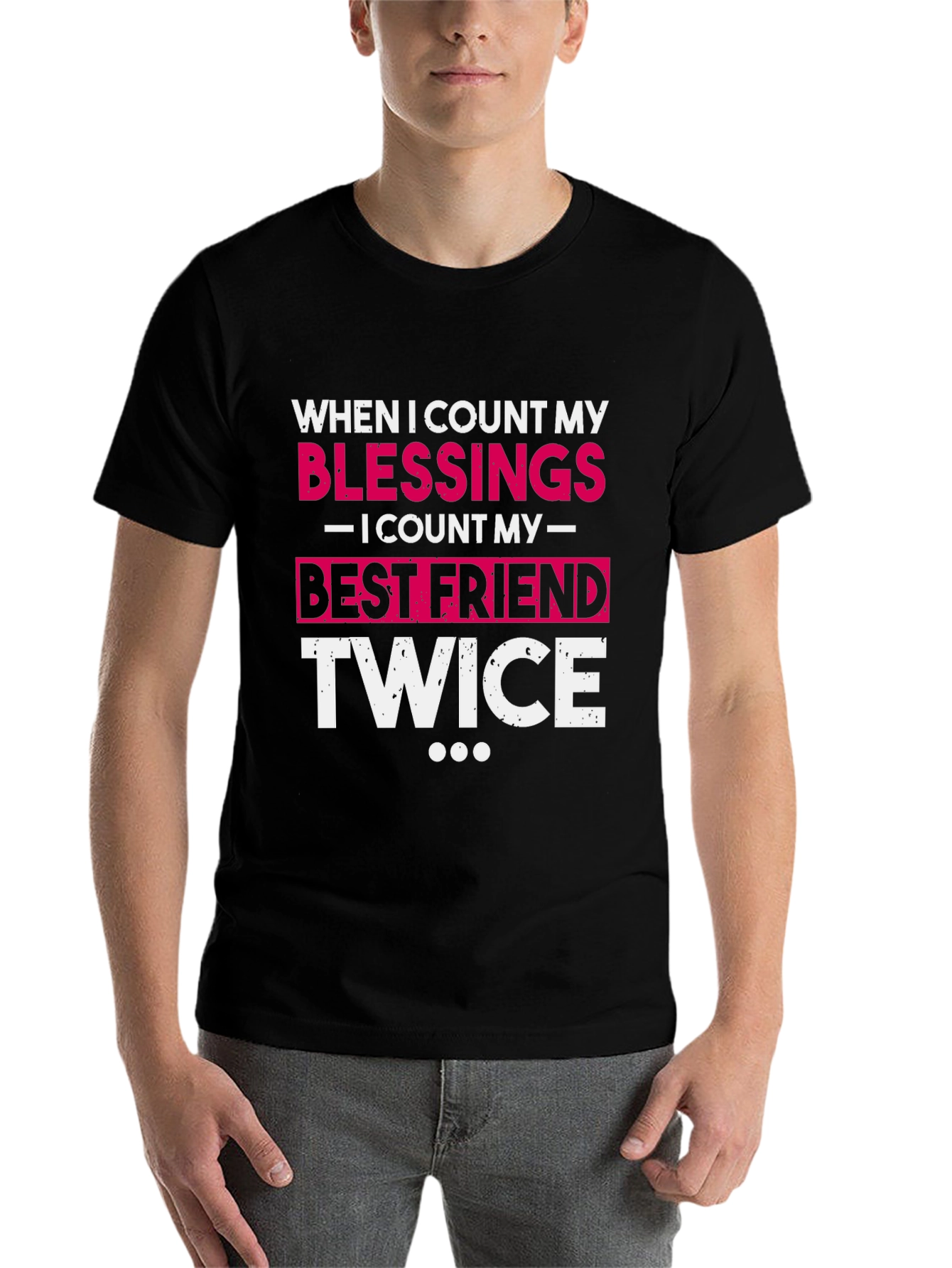 Black Blessings Best Friend T-Shirt - Soft Cotton Crew Neck Tee view 7