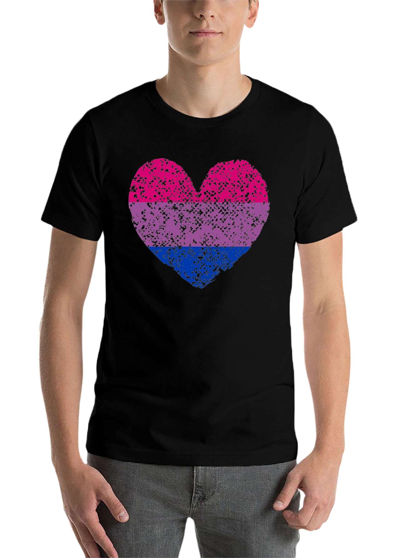Bi Pride Heart Graphic T-Shirt - 7