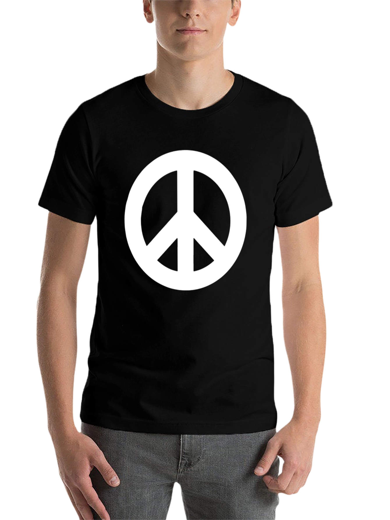 Black Peace Sign Graphic Black T-Shirt view 7
