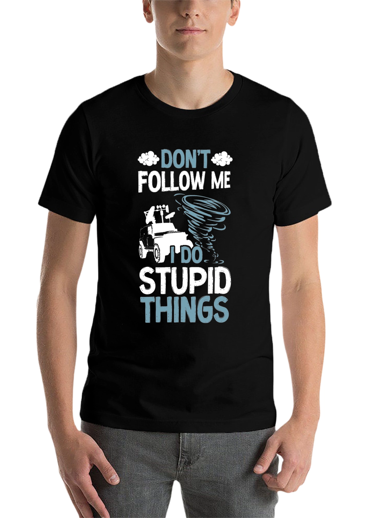 Black Funny Graphic Tee - Don't Follow Me view 7