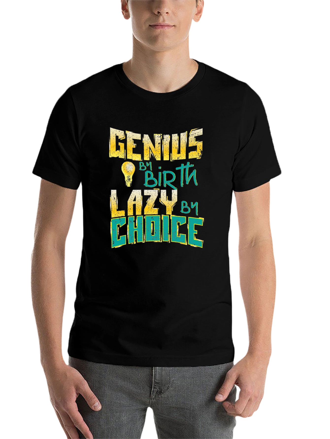 Black Genius By Birth Lazy By Choice Black T-Shirt view 7