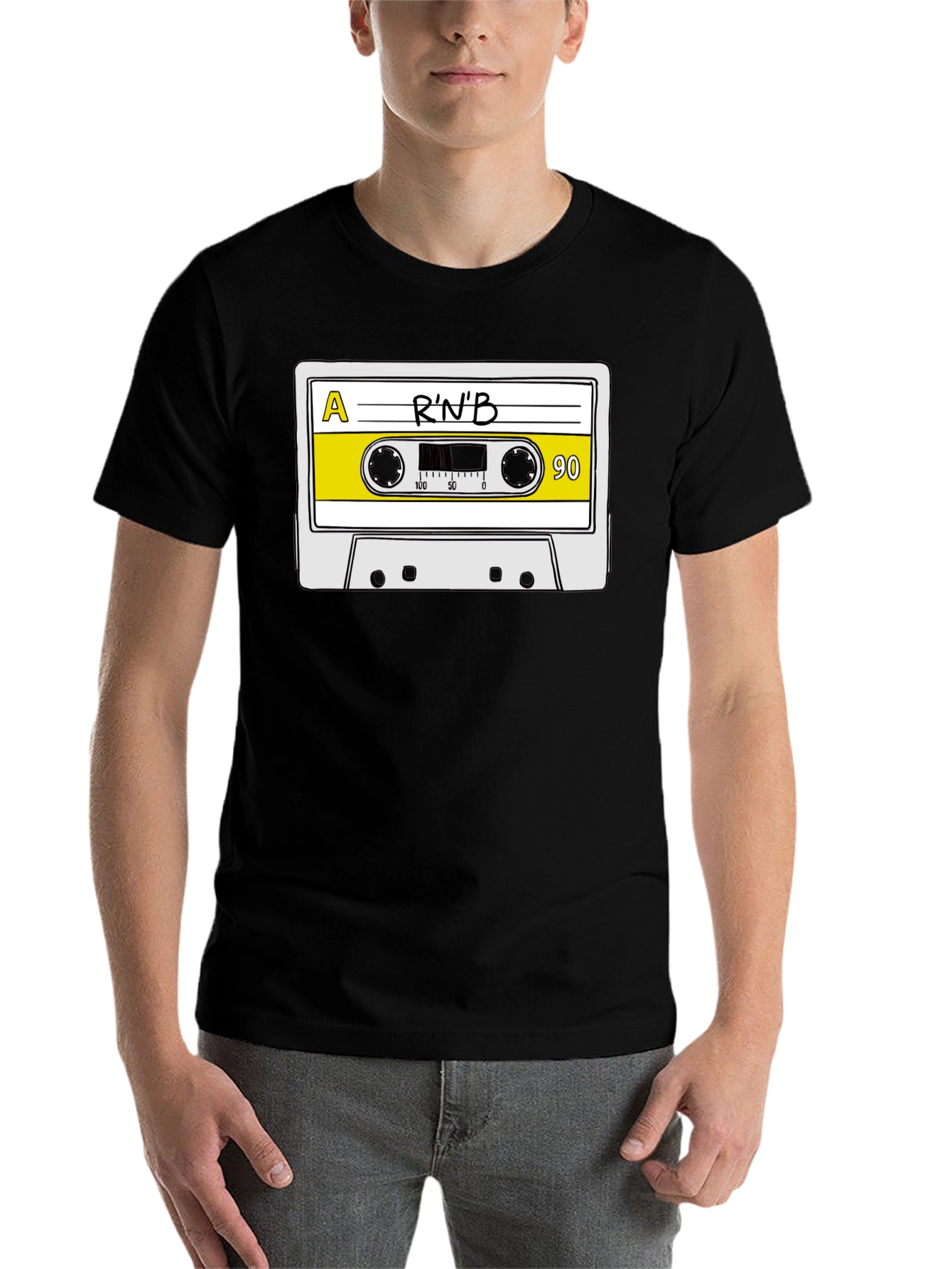 Black R'n'B Cassette Tape Graphic T-Shirt view 7