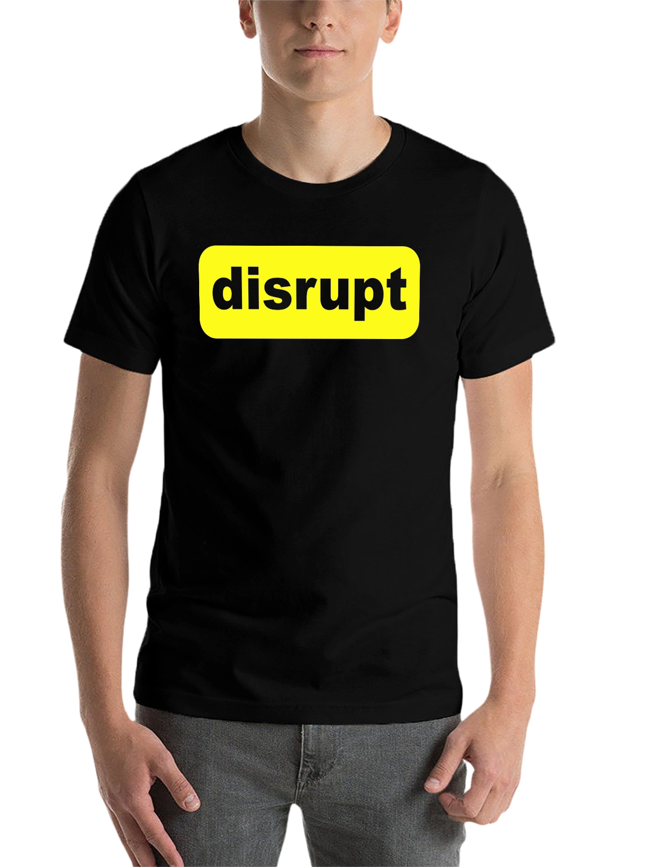 Black Disrupt T-Shirt - Bold Statement Tee view 7