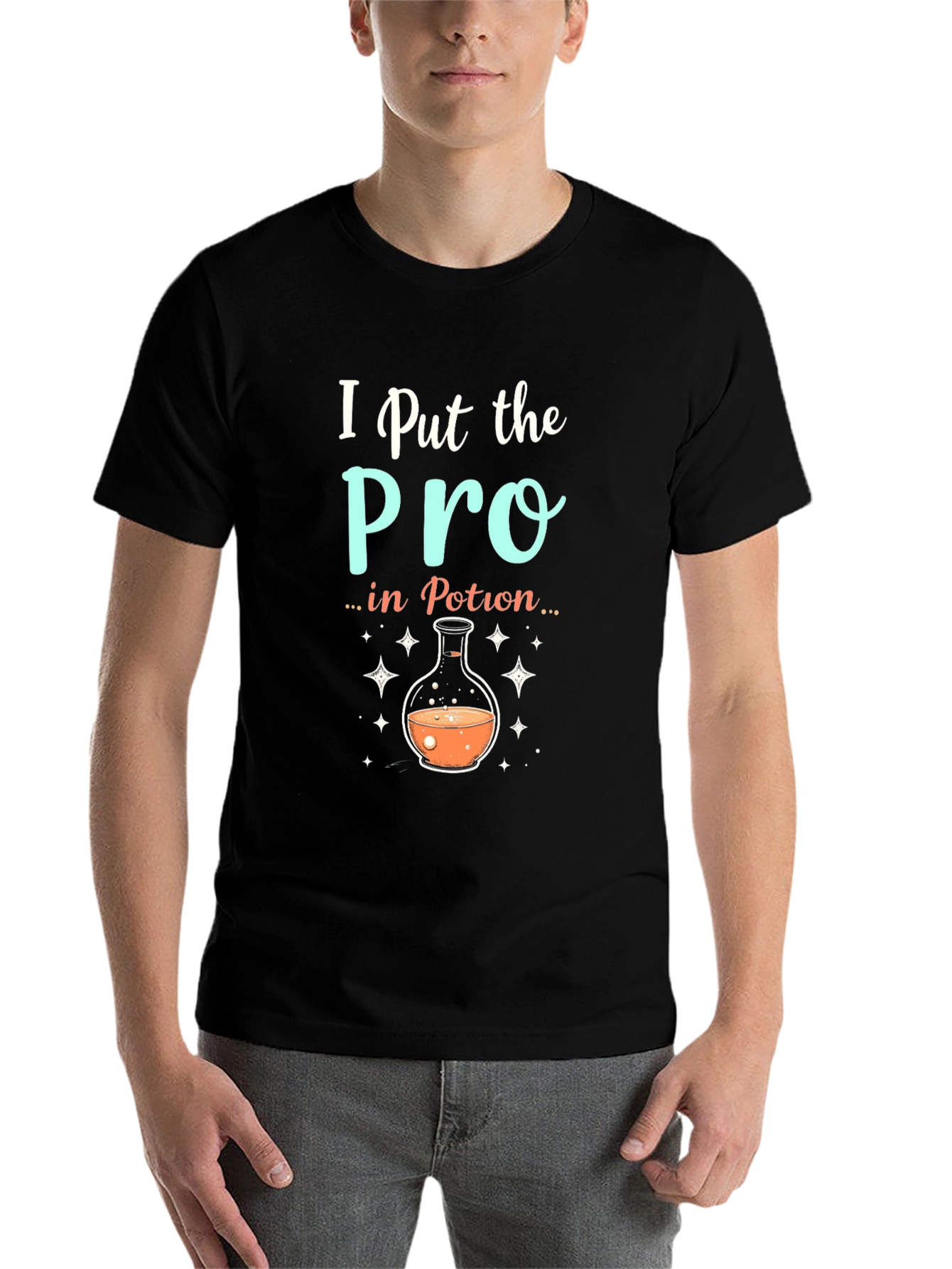 Black I Put the Pro in Potion Black T-Shirt view 7