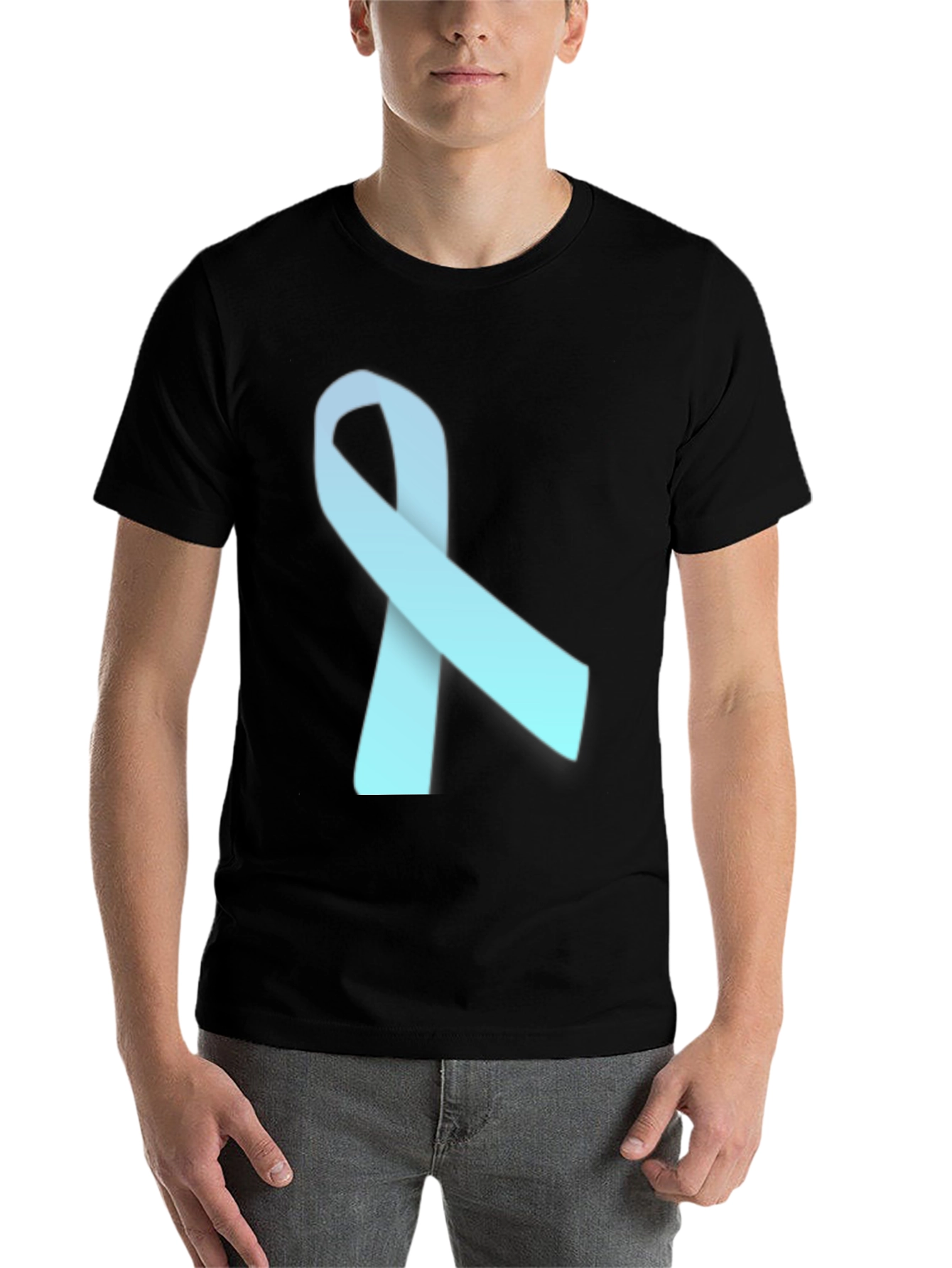 Black Awareness Ribbon T-Shirt - Soft Cotton Blend view 7