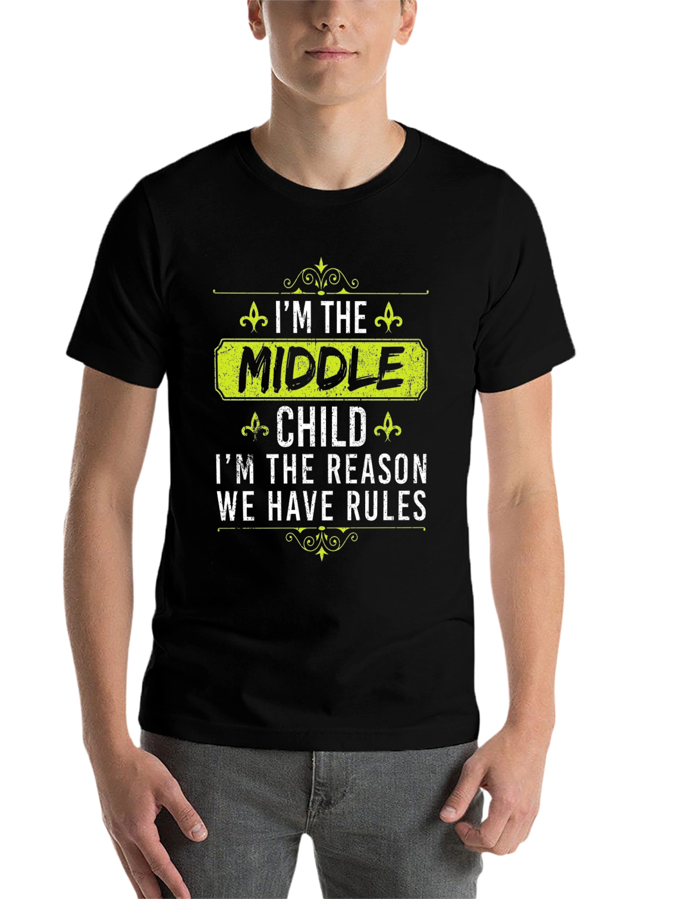 Black Middle Child T-Shirt - Reason for the Rules Tee view 7