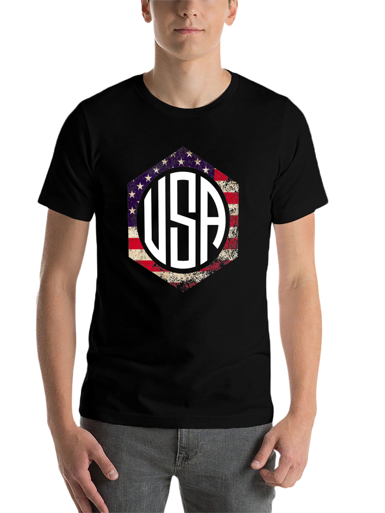USA Patriotic T-Shirt, American Flag Graphic Tee - 7