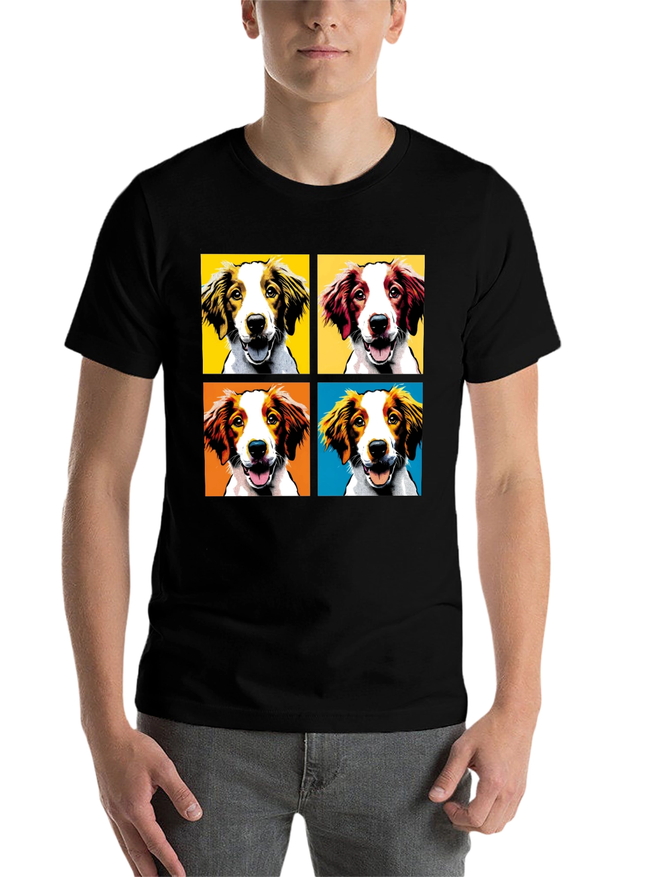 Black Pop Art Dog Breed T-Shirt - Unique Graphic Tee view 7