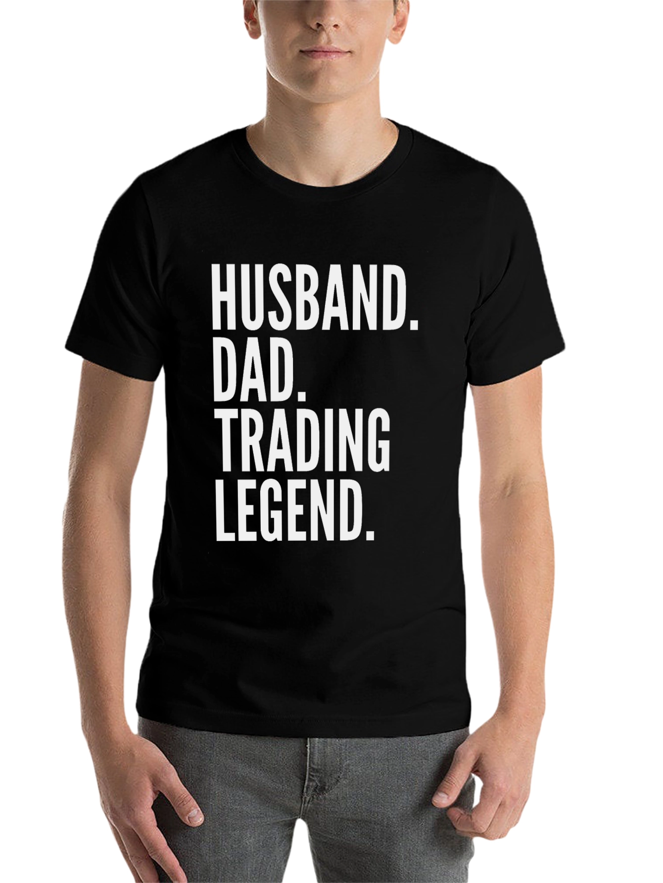 Black Husband Dad Trading Legend T-Shirt view 7