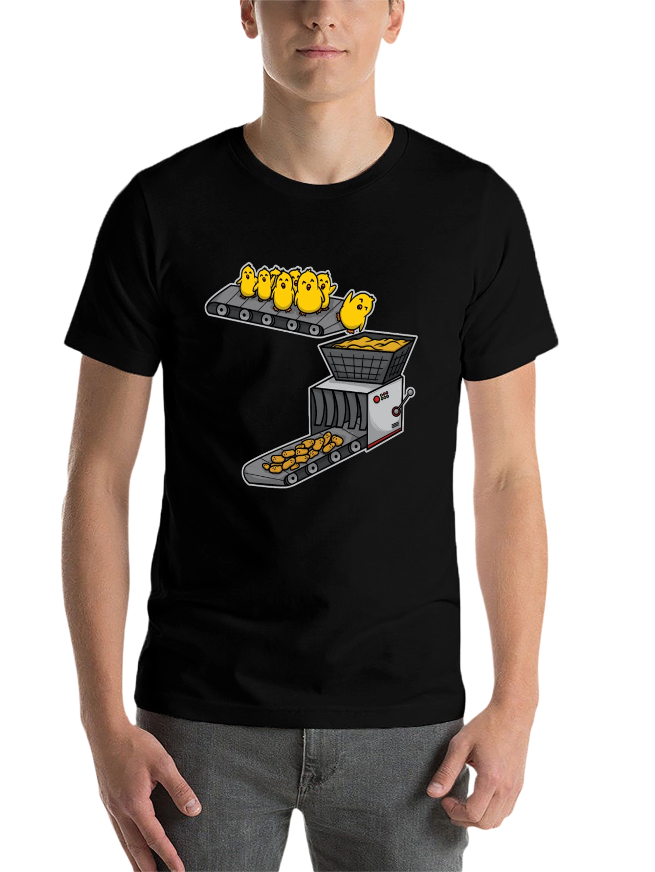 Black Chicken Nugget T-Shirt view 7