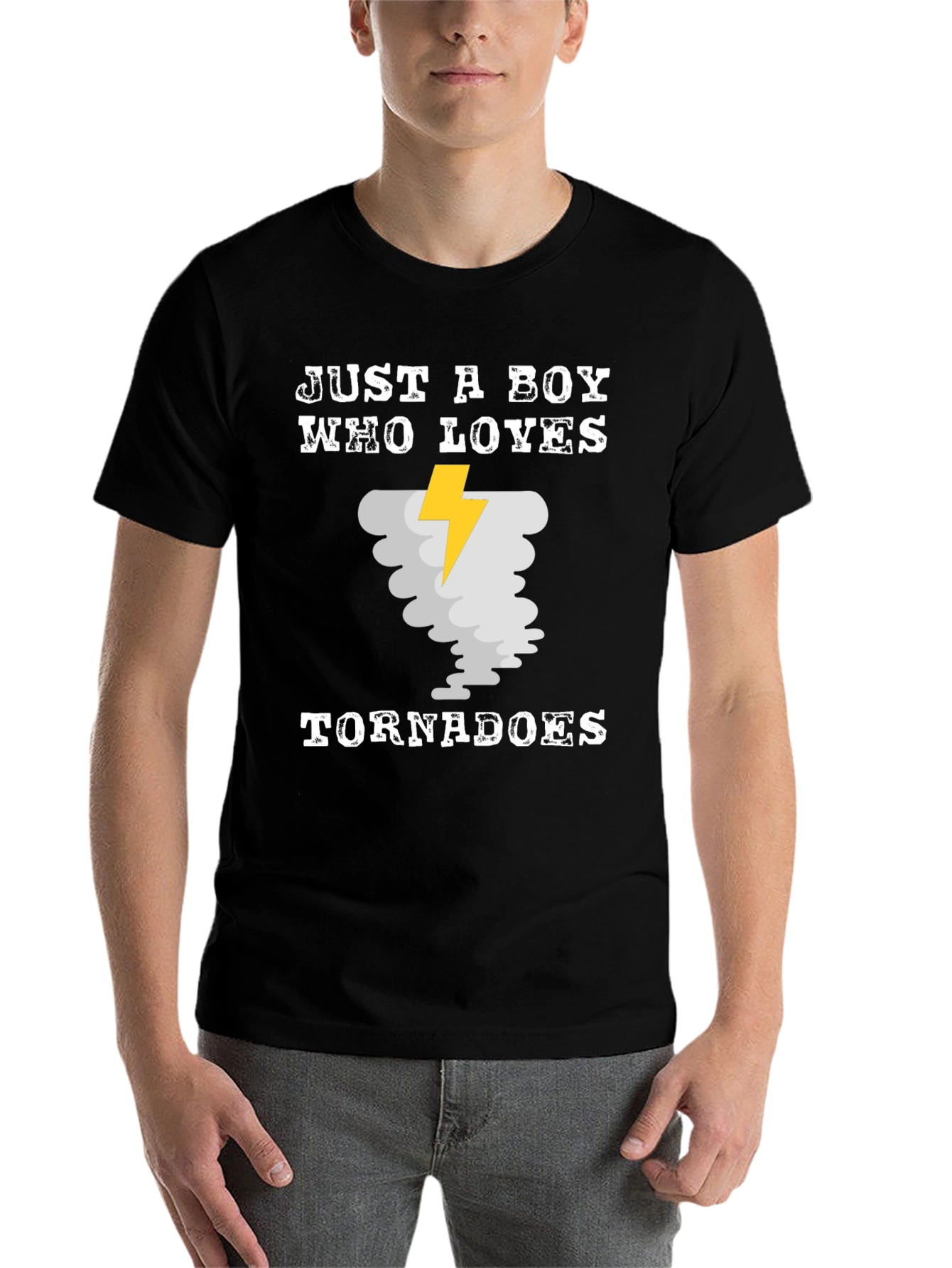 Black Boy Who Loves Tornadoes Graphic Tee view 7