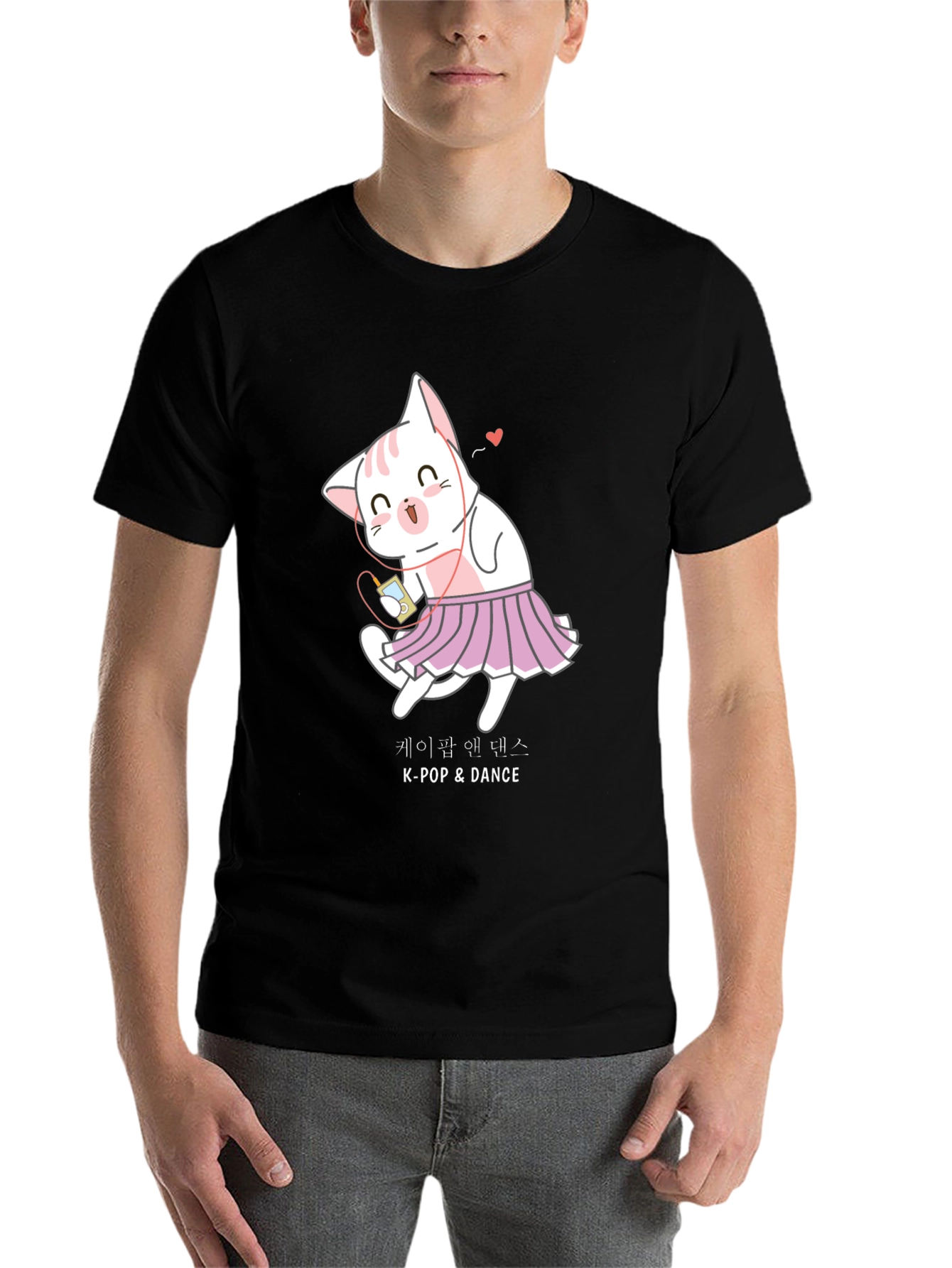 Black K-Pop Dance Cat T-Shirt view 7