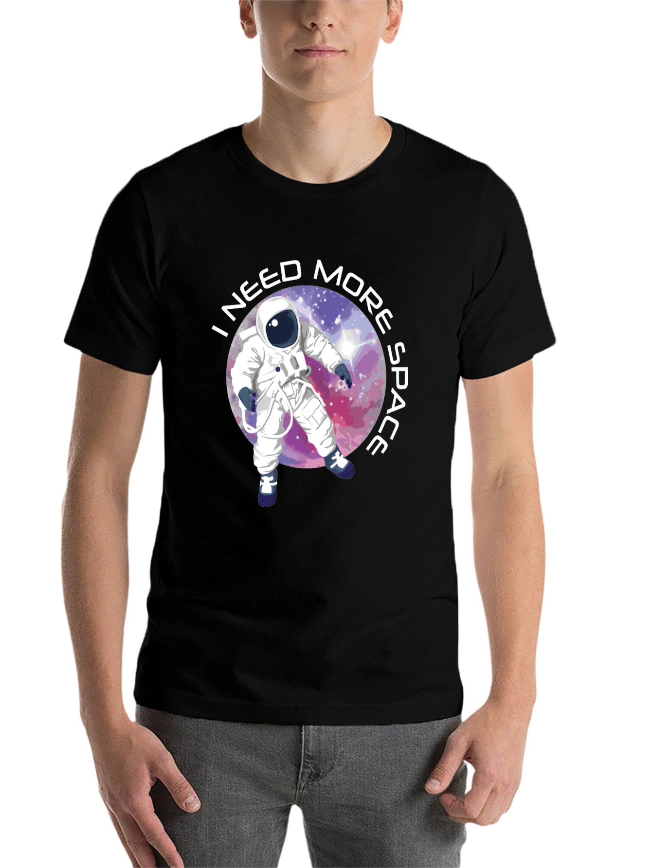 Black I Need More Space T-Shirt - Astronaut Design view 7