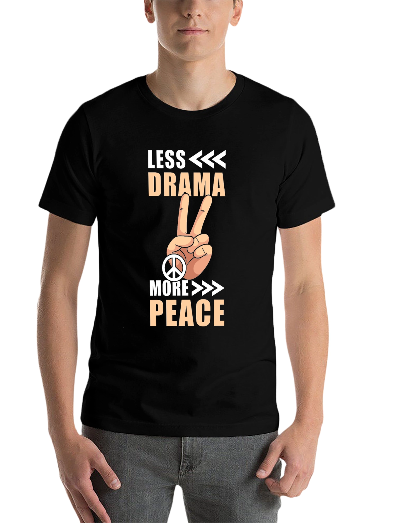 Black Less Drama More Peace Graphic Tee view 7
