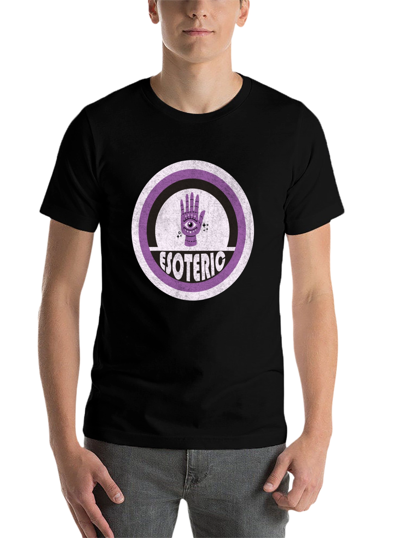 Black Esoteric Third Eye Graphic T-Shirt - Black view 7