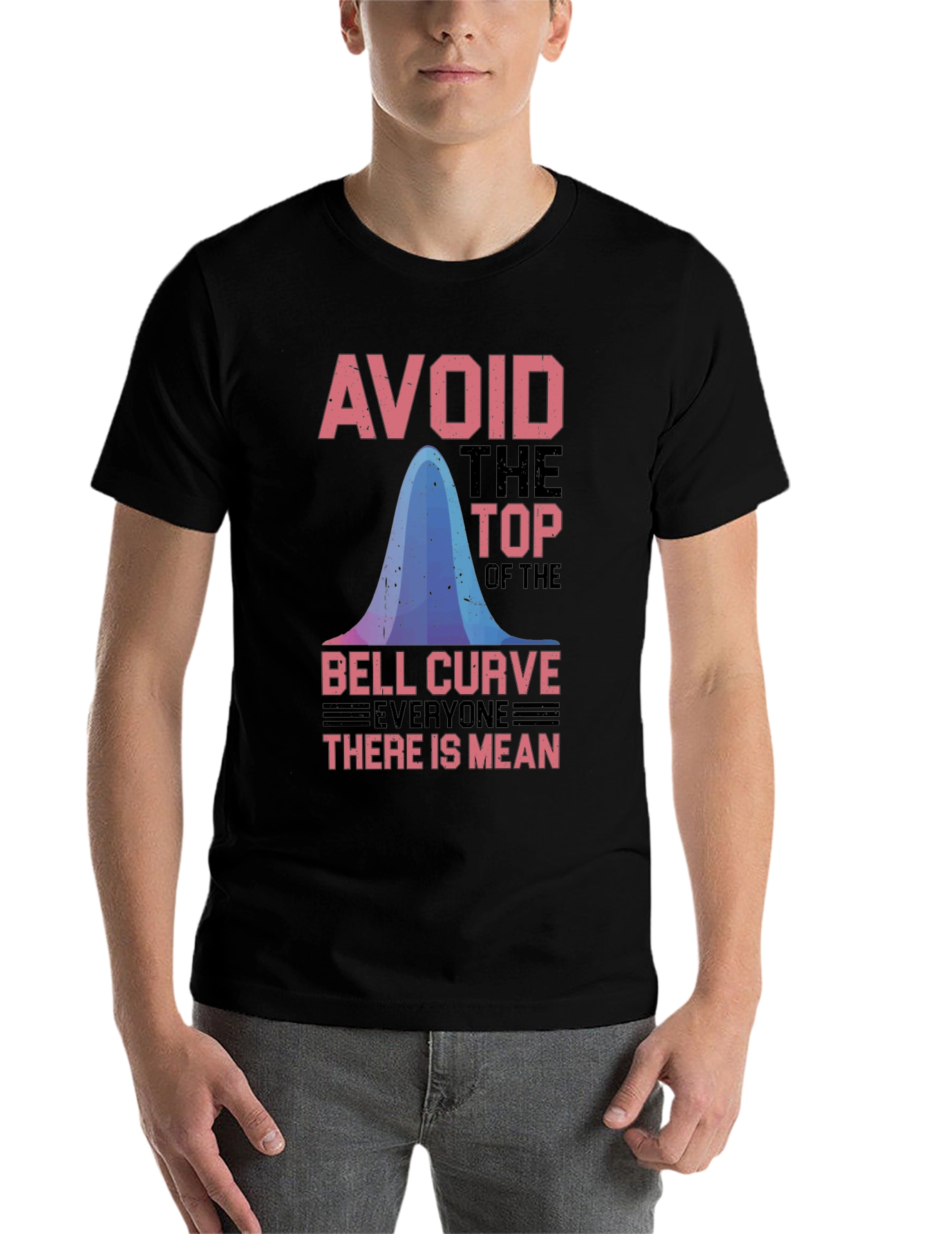 Black Avoid the Top Bell Curve T-Shirt view 7