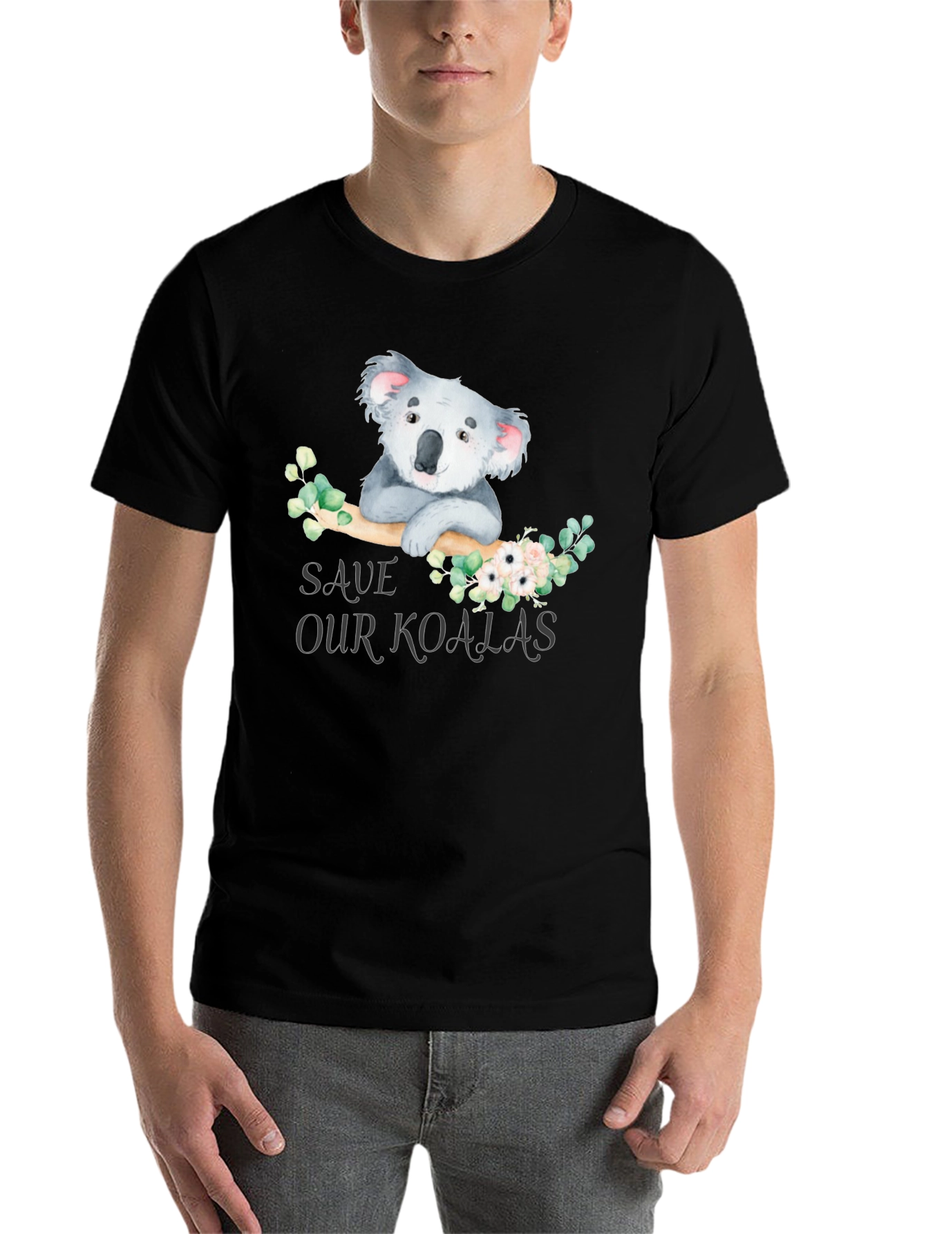 Black Save Our Koalas Graphic T-Shirt view 7