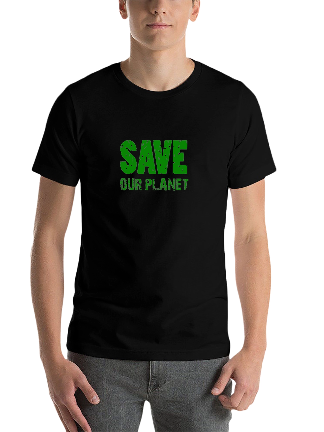 Black Save Our Planet - Eco-Friendly Graphic T-Shirt view 7