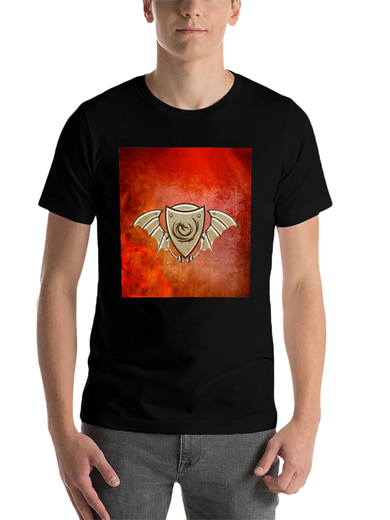 Black Dragon Shield Graphic T-Shirt view 7