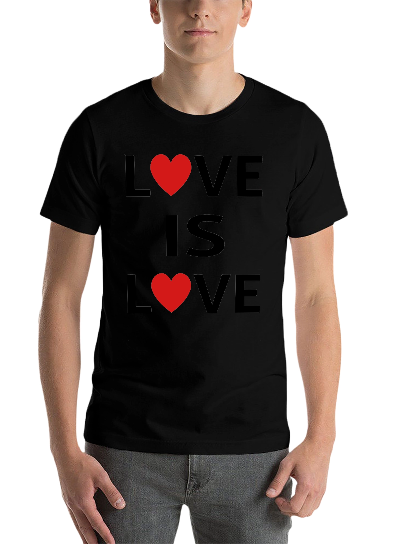 Black Love Is Love T-Shirt - Black view 7