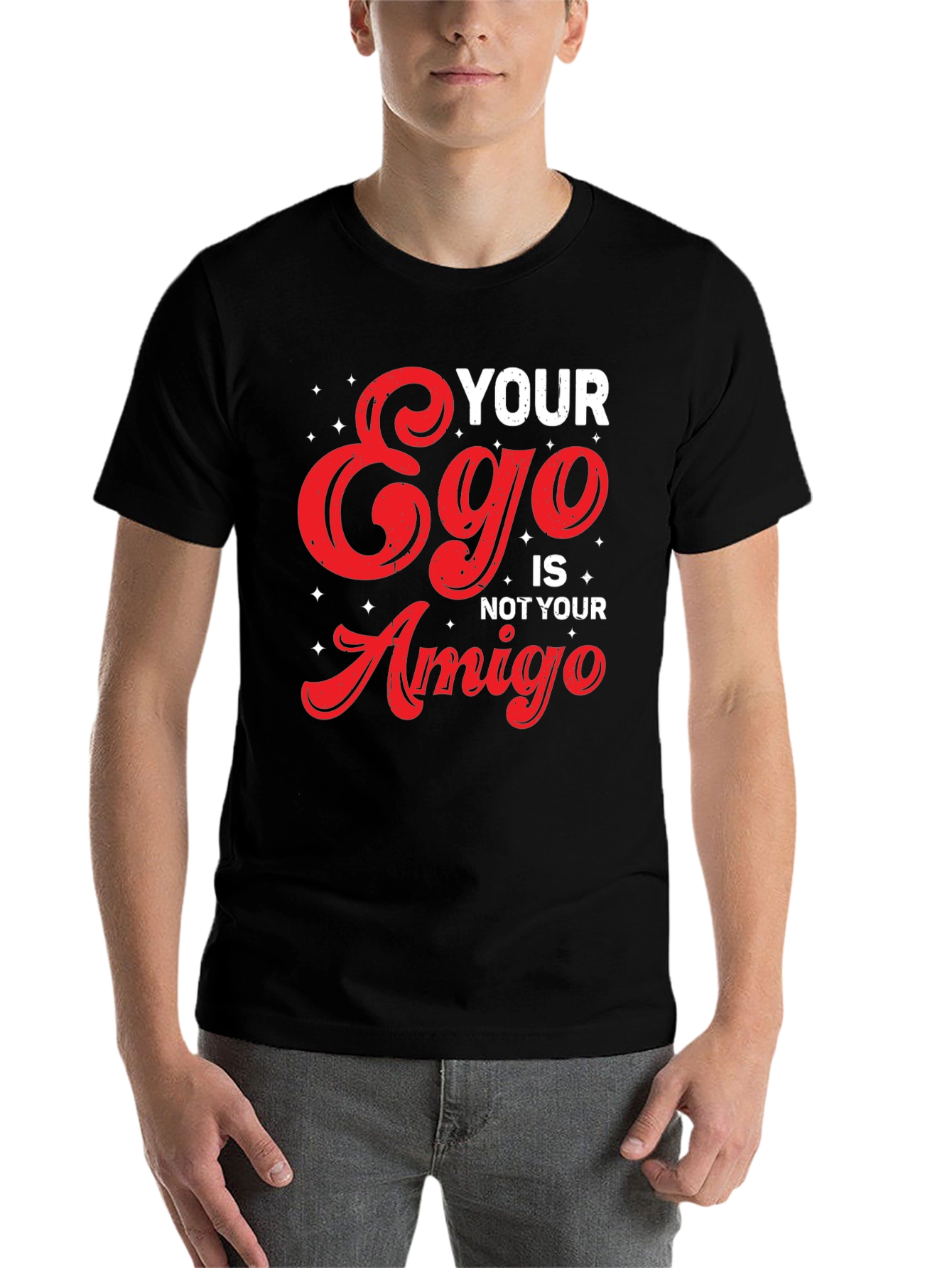 Black Your Ego Is Not Your Amigo Graphic Tee view 7