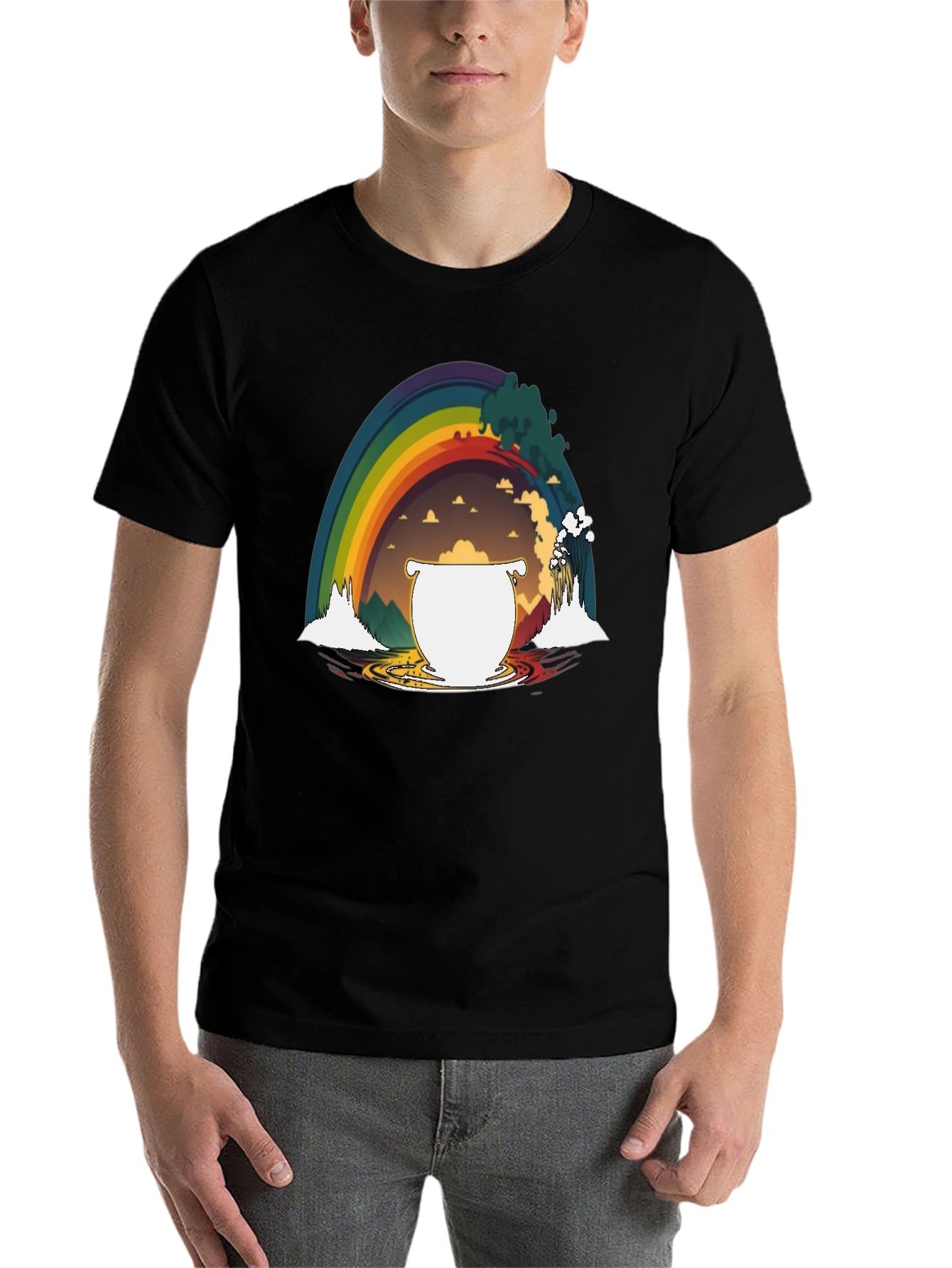 Black Rainbow's End Graphic T-Shirt view 7